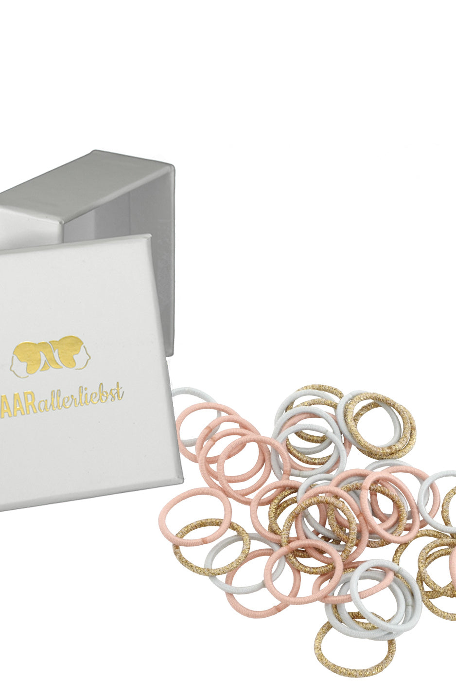 Haargummis dünn mini (rosa hellblau gold | 45 Stück | 2cm) - HAARallerliebst