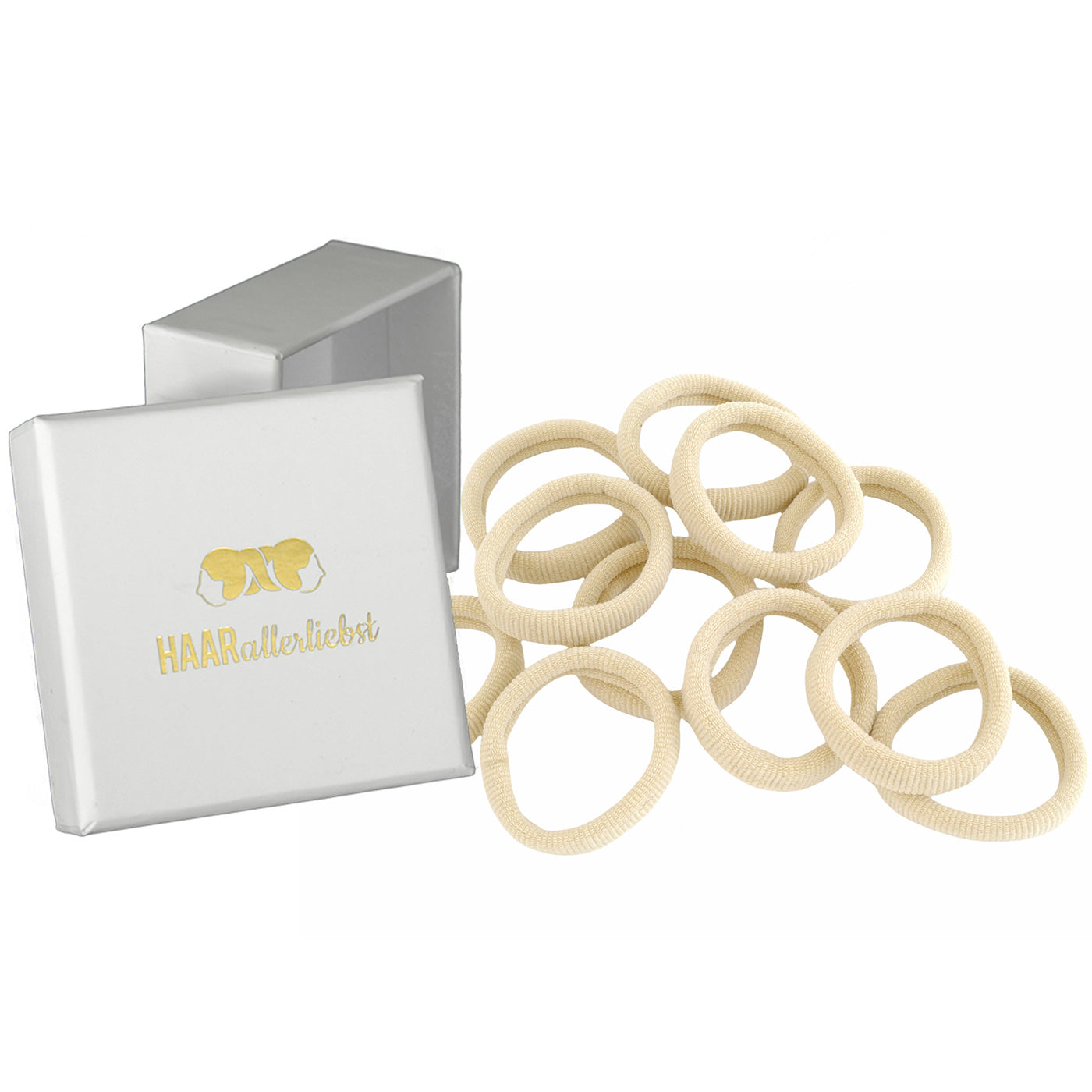 Haargummis weich (hell beige | 10 Stück | 4cm) - HAARallerliebst