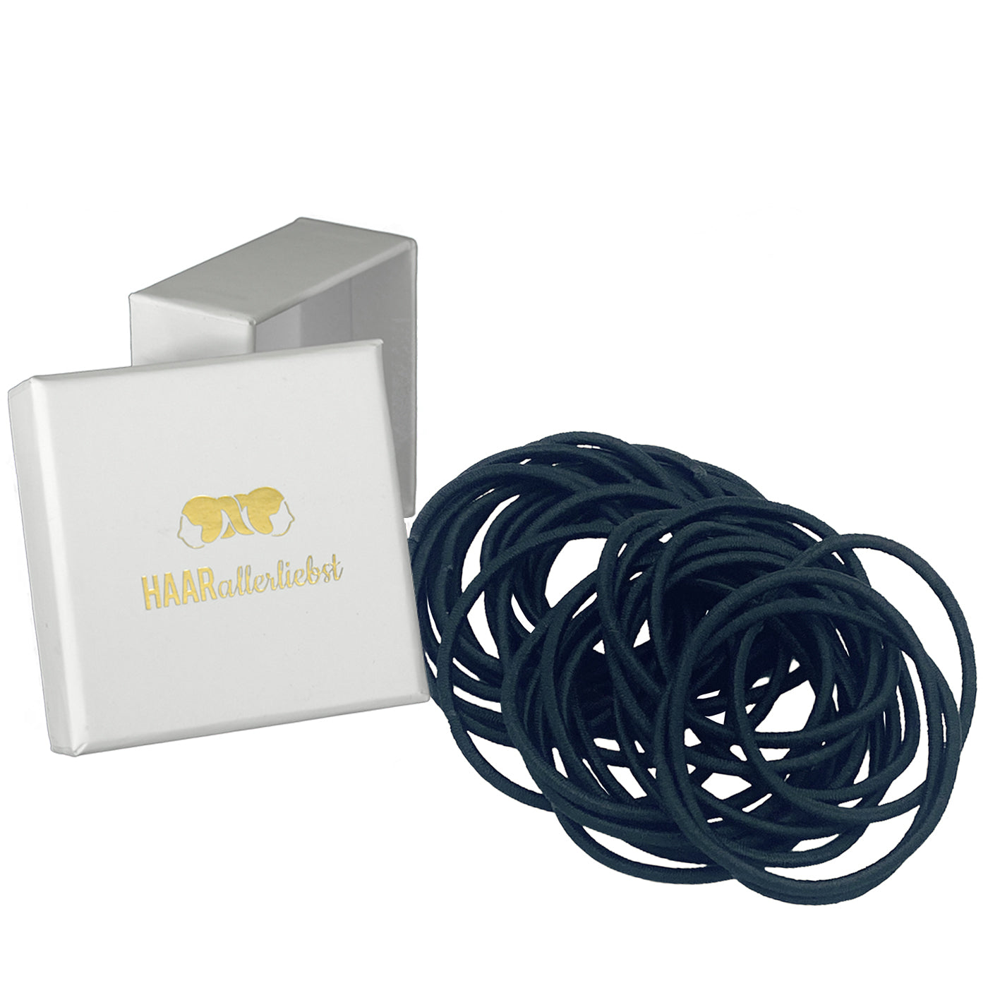 Haargummis (schwarz | 30 Stück | 1,5mm dünn) - HAARallerliebst