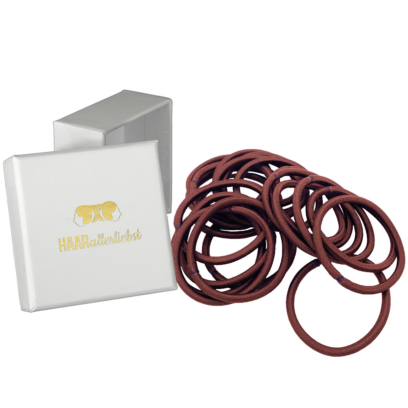 Haargummis (mittelbraun | 20 Stück | 4,5mm dick) - HAARallerliebst