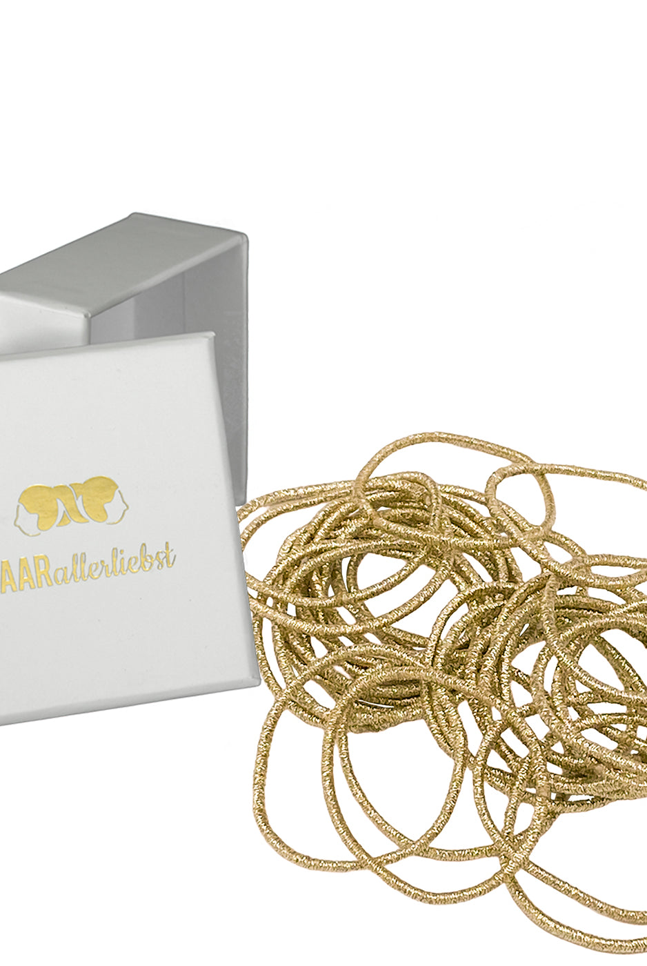 Haargummis (gold | 30 Stück | 1,5mm dünn) - HAARallerliebst