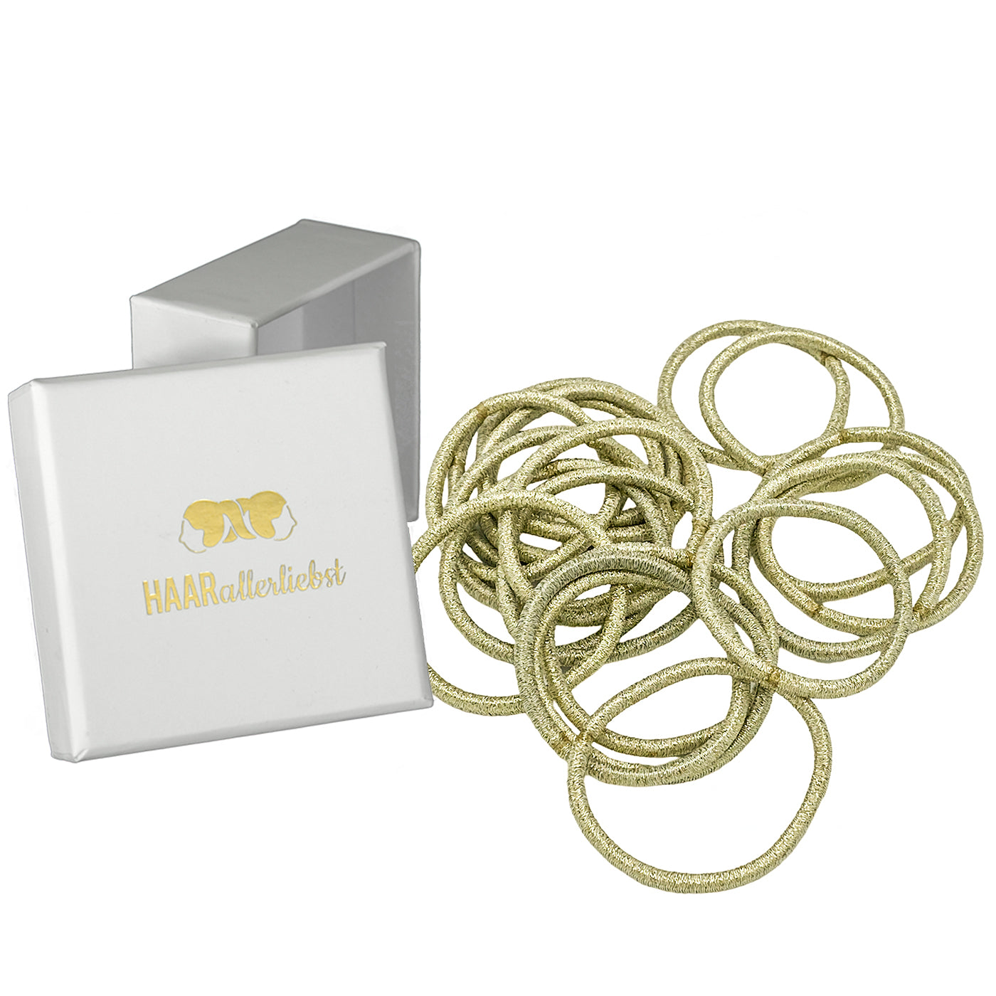 Haargummis (gold | 20 Stück | 4,5mm dick) - HAARallerliebst