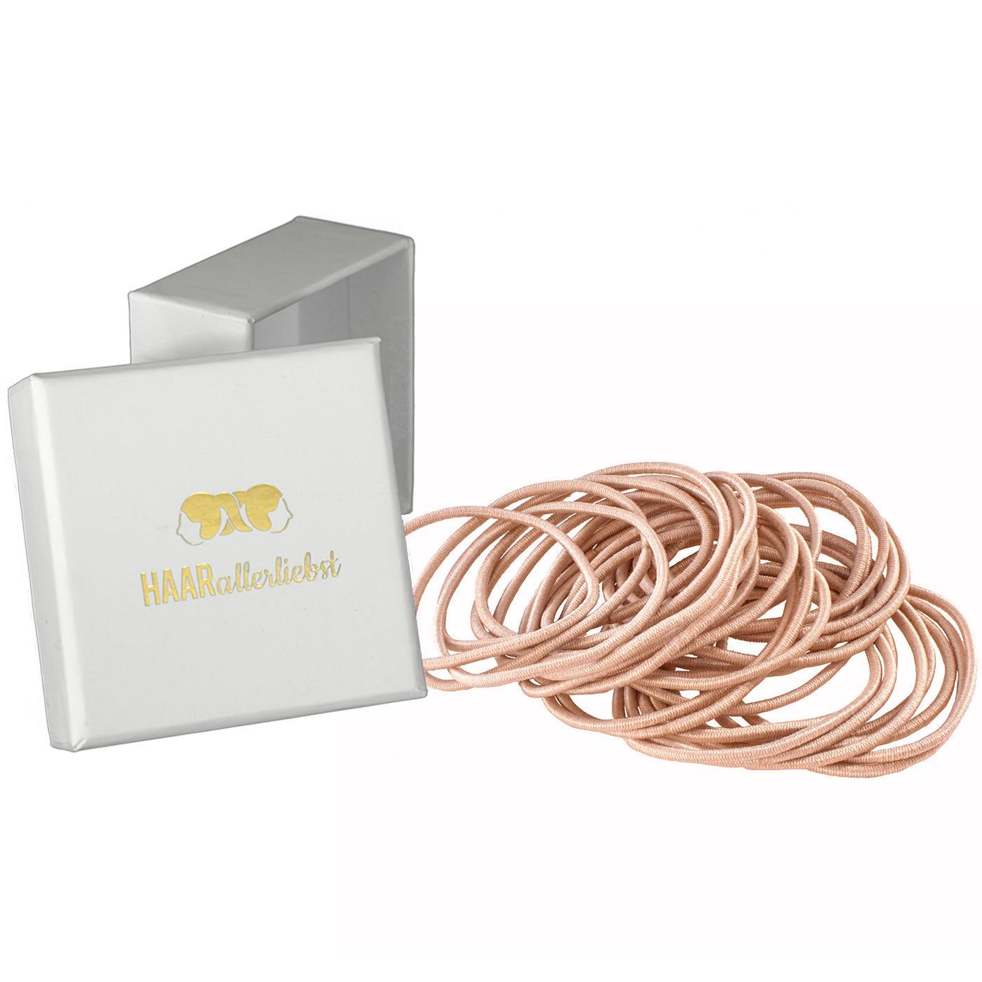 Haargummis (beige | 30 Stück | 1,5mm dünn) - HAARallerliebst