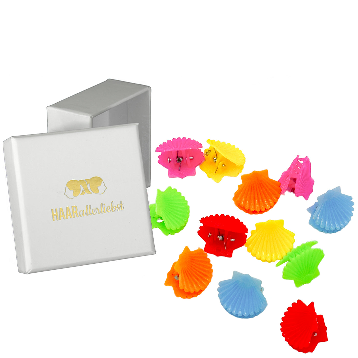 Haarclips Set Muscheln (bunt | 12 Stück) - HAARallerliebst