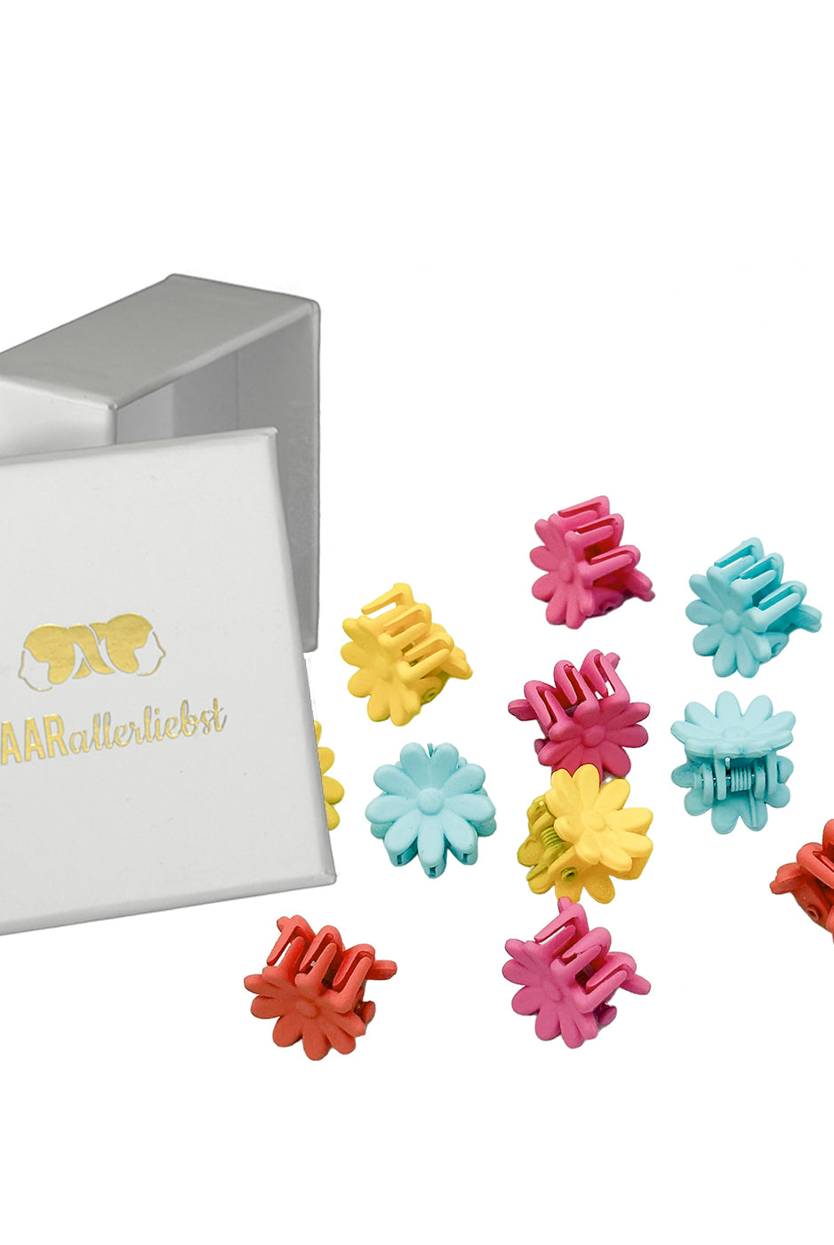 Haarclips Set Blumen (bunt | 12 Stück) - HAARallerliebst