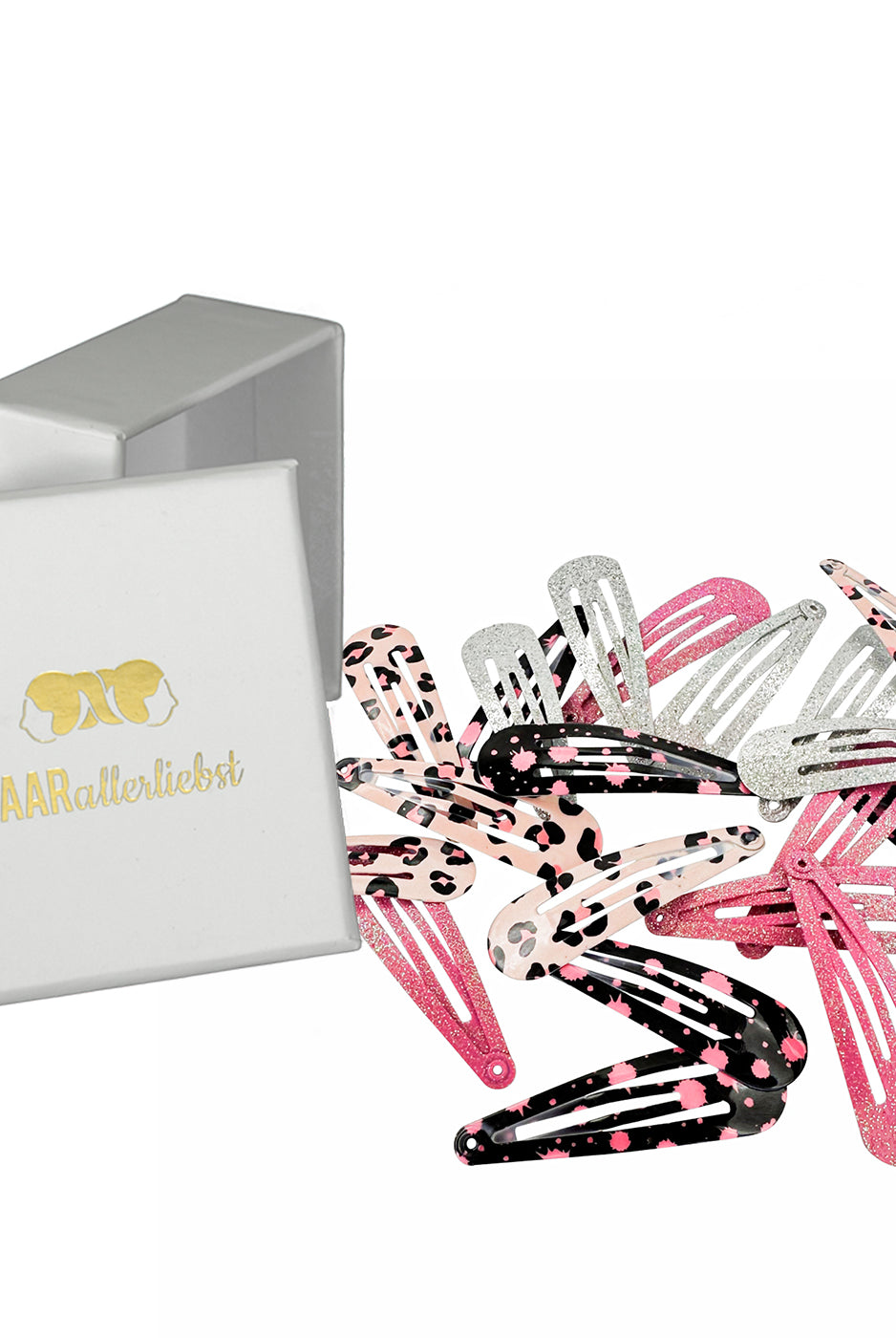 Haarspangen (Leoprint Glitzer | 20 Stück | 5cm) - HAARallerliebst