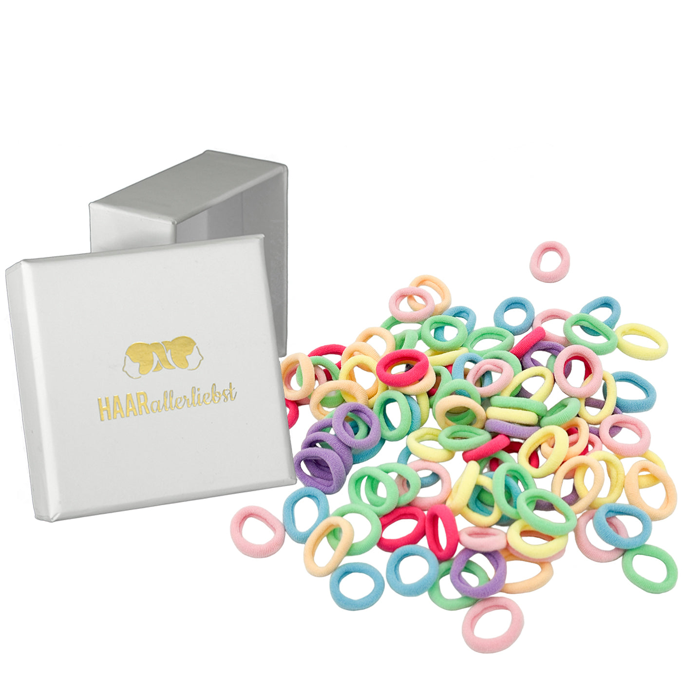 Haargummis klein (Pastell | 100 Stück | 2cm) - HAARallerliebst