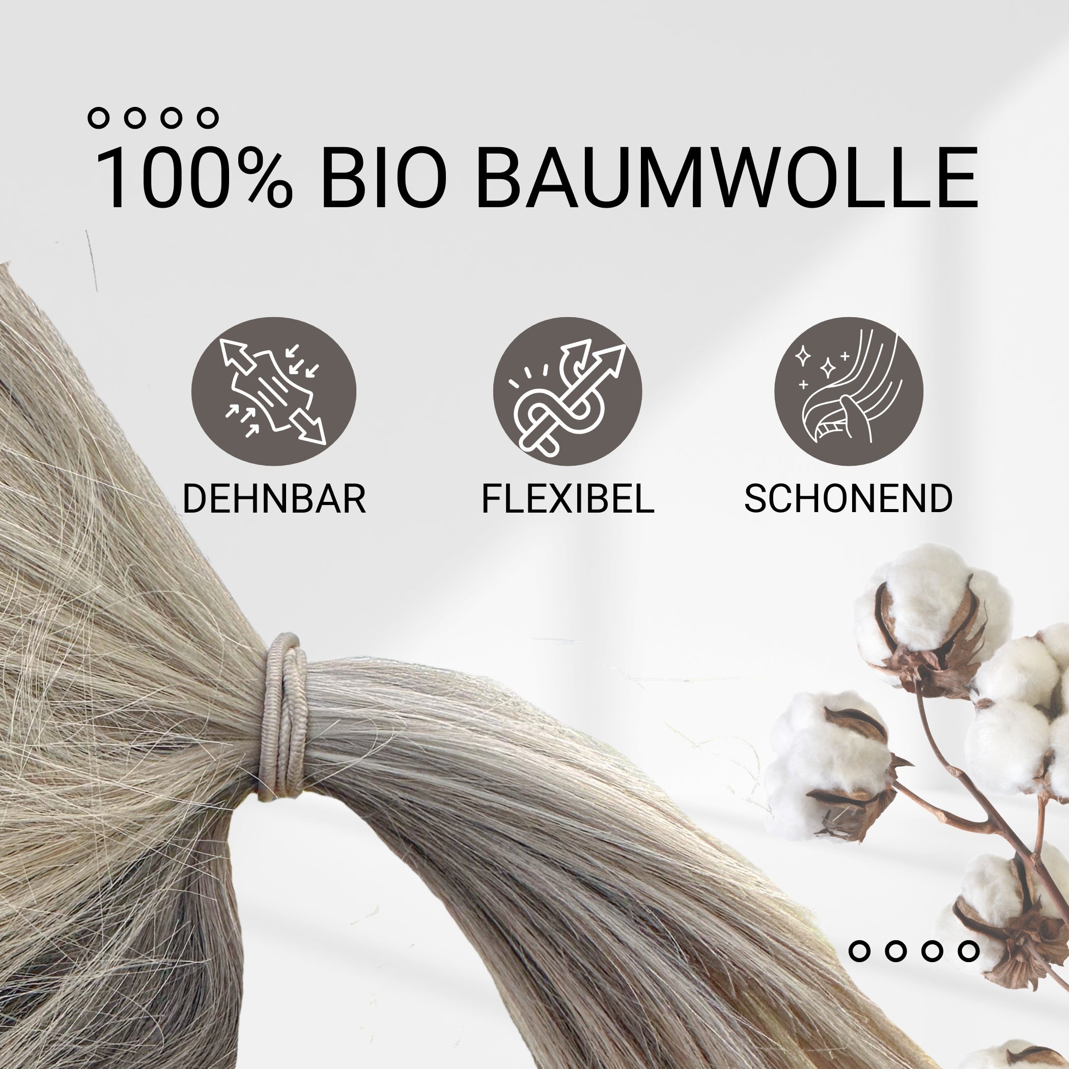 Haarallerliebst Haargummi Damen 30er Set – Haargummis soft ohne Metall aus Bio-Baumwolle & Naturkautschuk - HAARallerliebst
