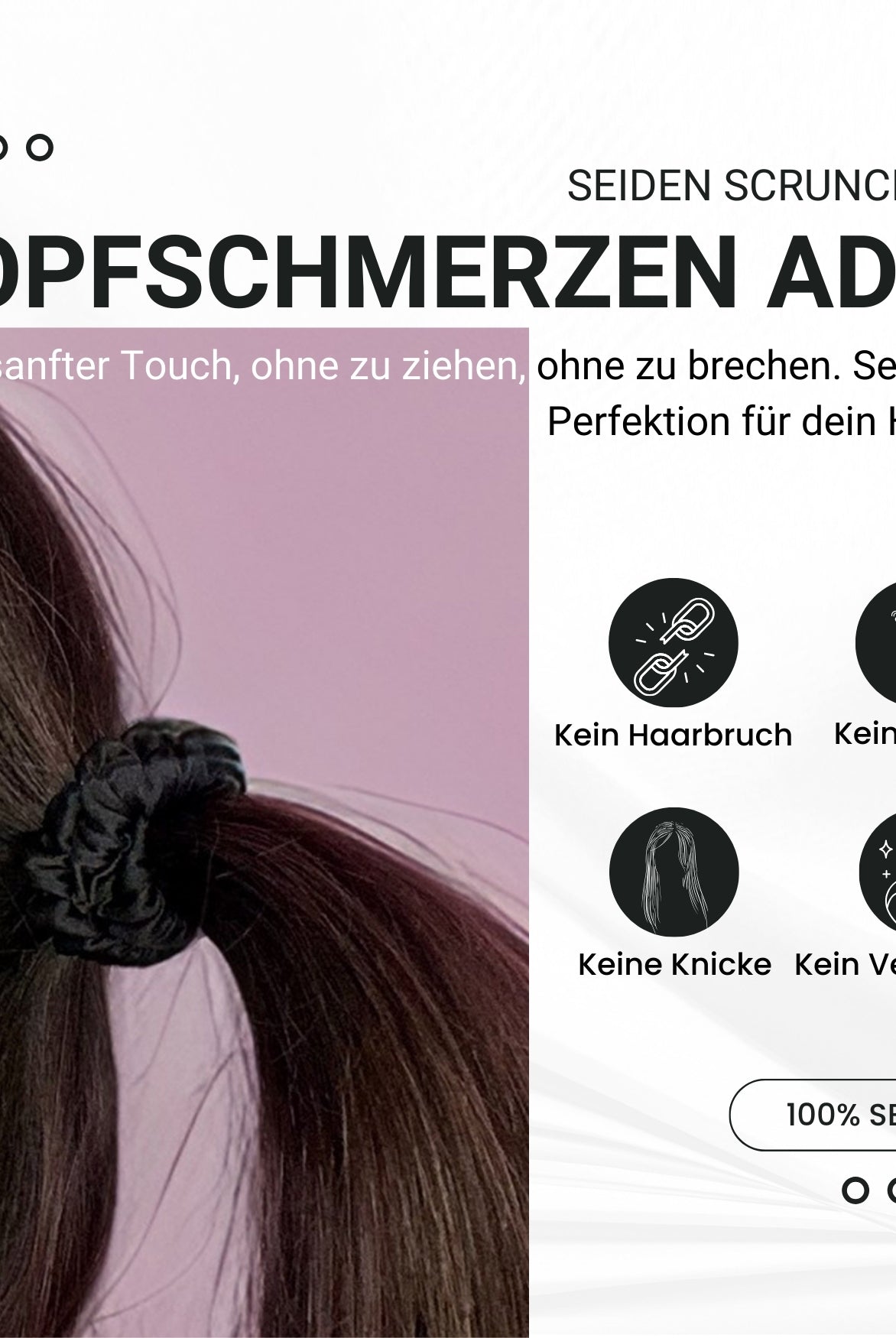 Seiden Scrunchies braun schwarz (dünn | 4 Stück) - HAARallerliebst