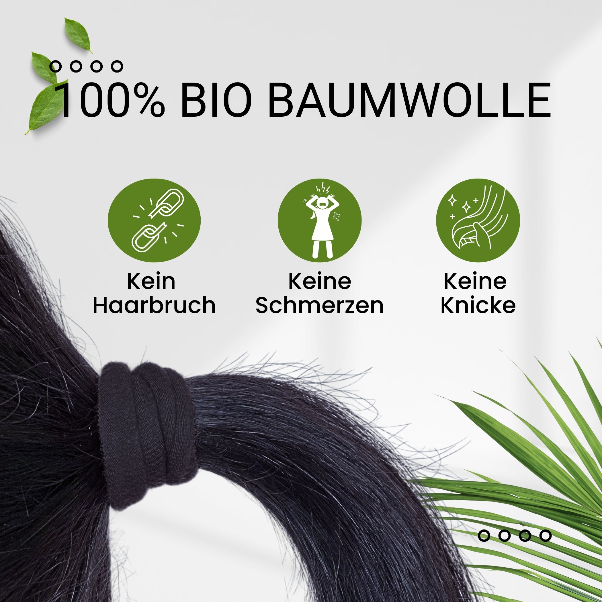 Haarallerliebst Haargummi Damen 12er Set – Haargummis soft ohne Metall aus Bio-Baumwolle & Naturkautschuk – Zopfgummi dunkelbraun für starken Halt – Schonend zu Haar & Umwelt - HAARallerliebst