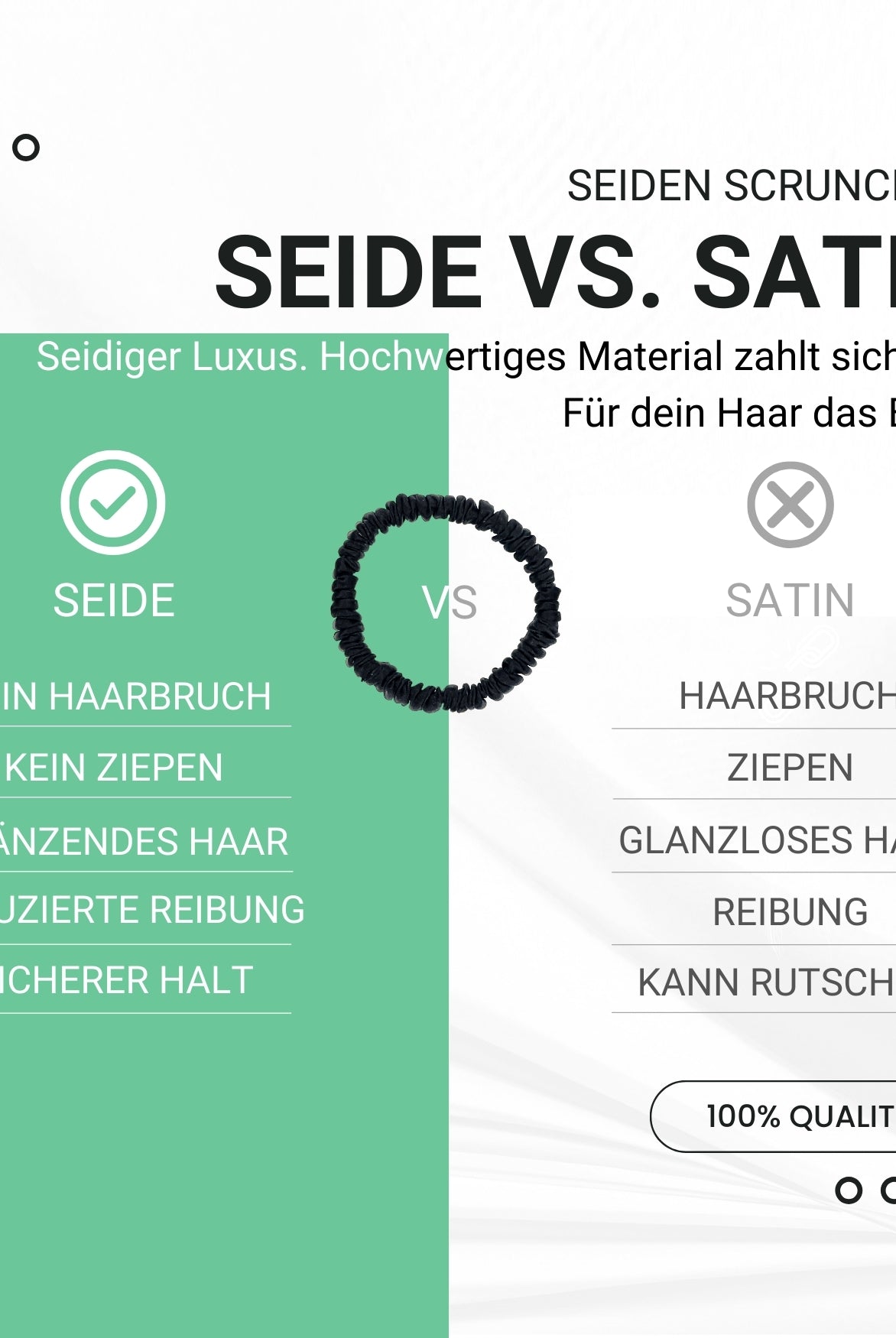 Seiden Scrunchies schwarz (dünn | 4 Stück) - HAARallerliebst