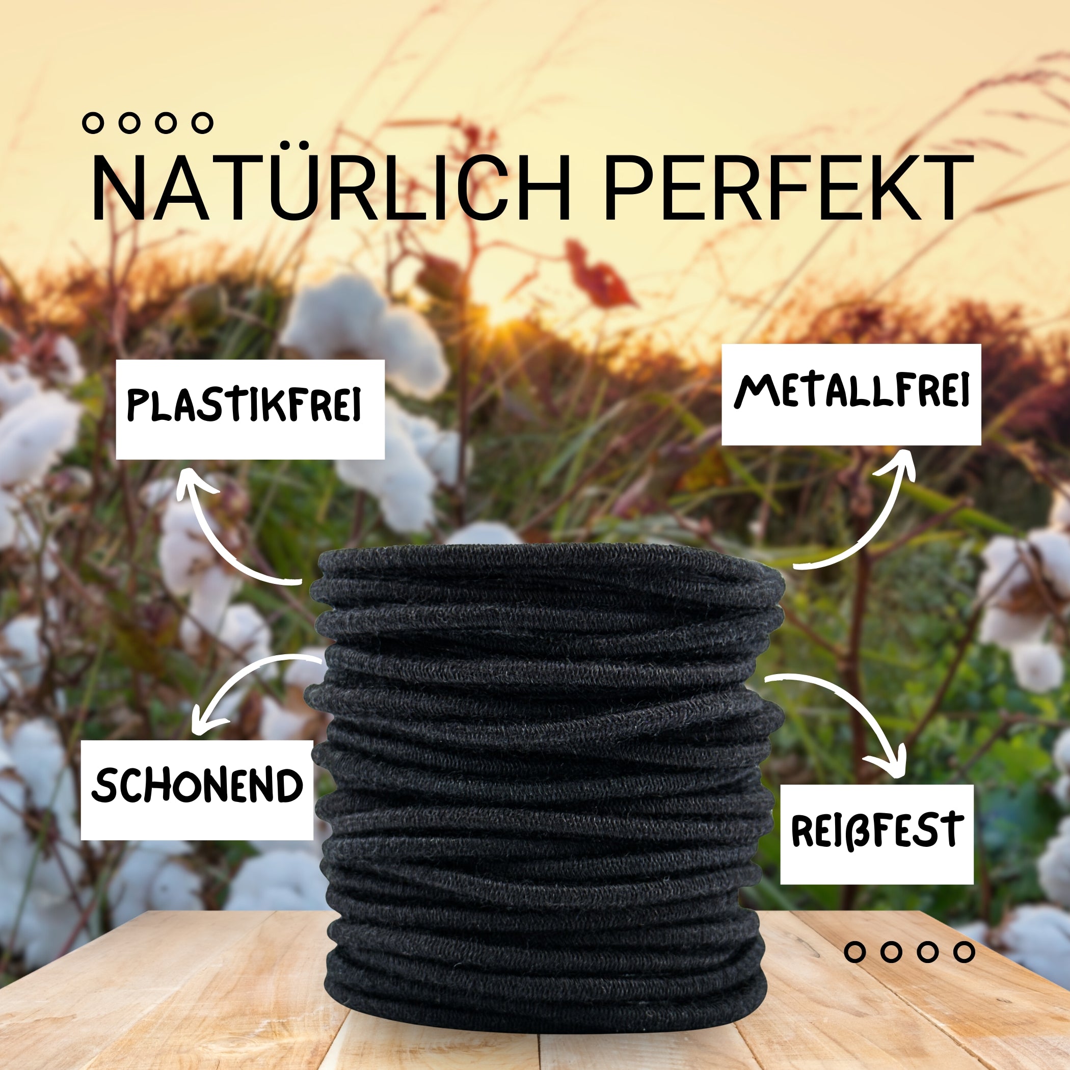 Haarallerliebst Haargummi Damen 30er Set – Haargummis dünn ohne Metall aus Bio-Baumwolle & Naturkautschuk - HAARallerliebst