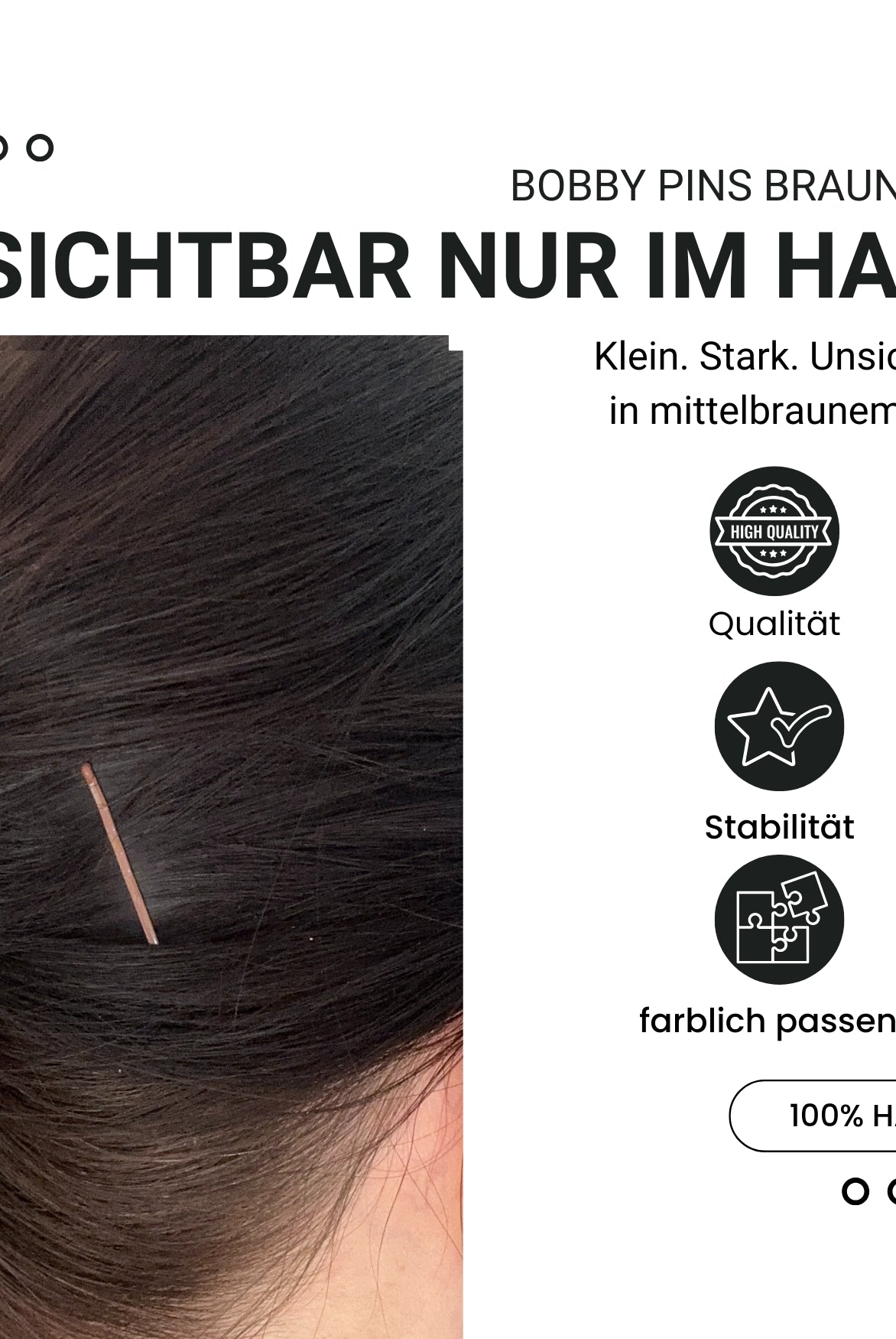 Bobby Pins mini (braun | 50 Stück |34mm) - HAARallerliebst