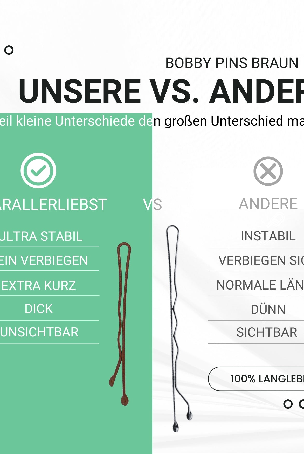 Bobby Pins mini (braun | 50 Stück |34mm) - HAARallerliebst