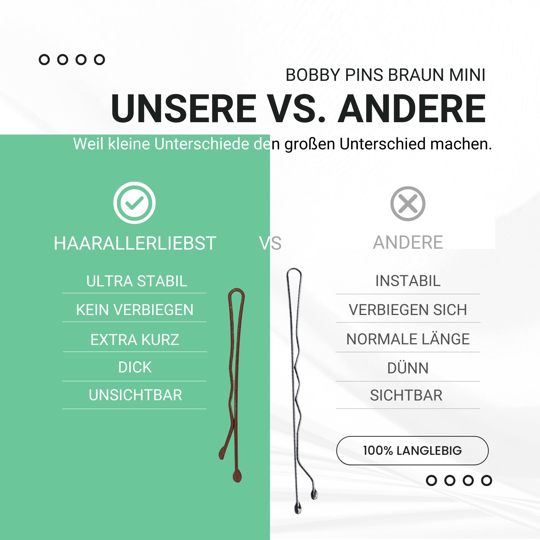 Bobby Pins mini (braun | 50 Stück |34mm) - HAARallerliebst