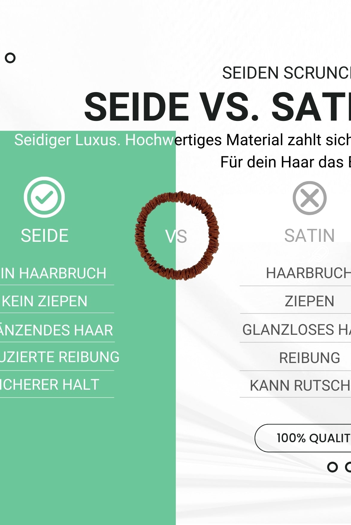 Seiden Scrunchies braun schwarz (dünn | 4 Stück) - HAARallerliebst