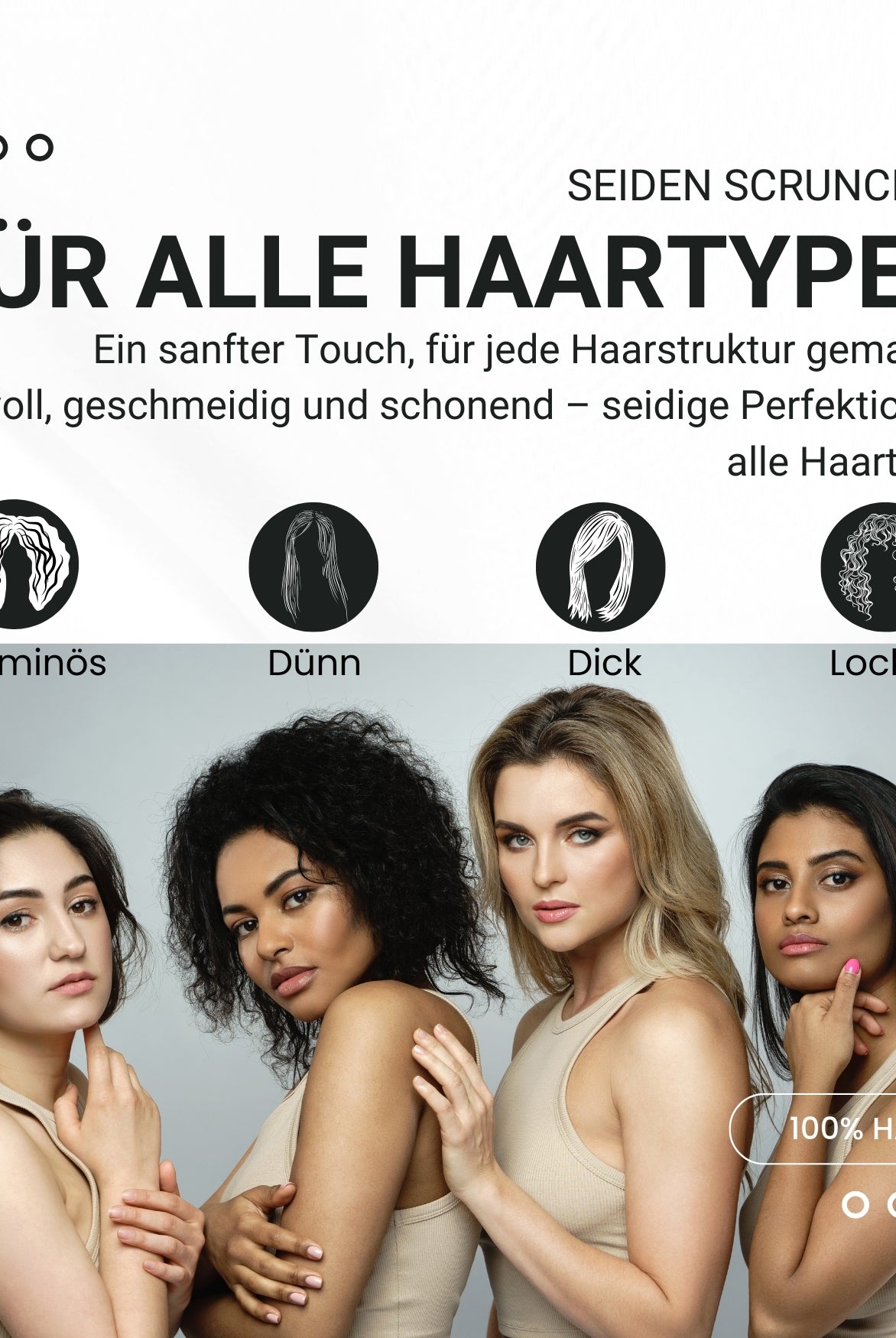 Seiden Scrunchies schwarz (dünn | 4 Stück) - HAARallerliebst