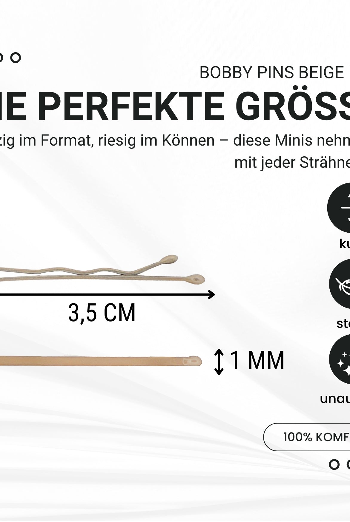 Bobby Pins mini (beige | 50 Stück | 34mm) - HAARallerliebst