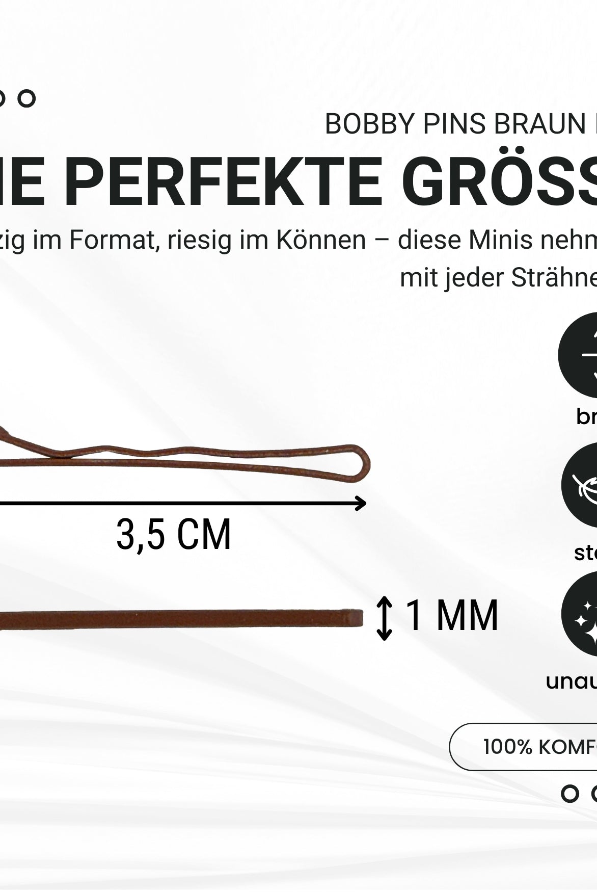 Bobby Pins mini (braun | 50 Stück |34mm) - HAARallerliebst