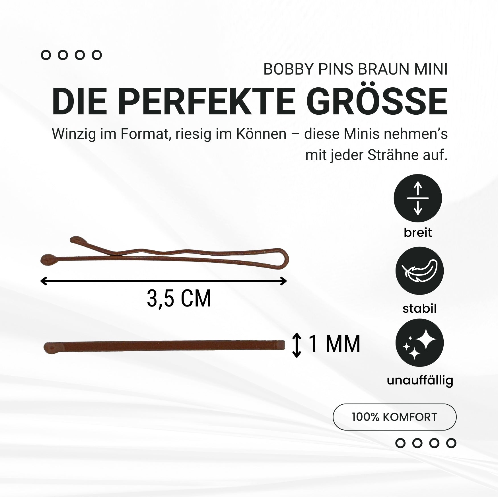 Bobby Pins mini (braun | 50 Stück |34mm) - HAARallerliebst