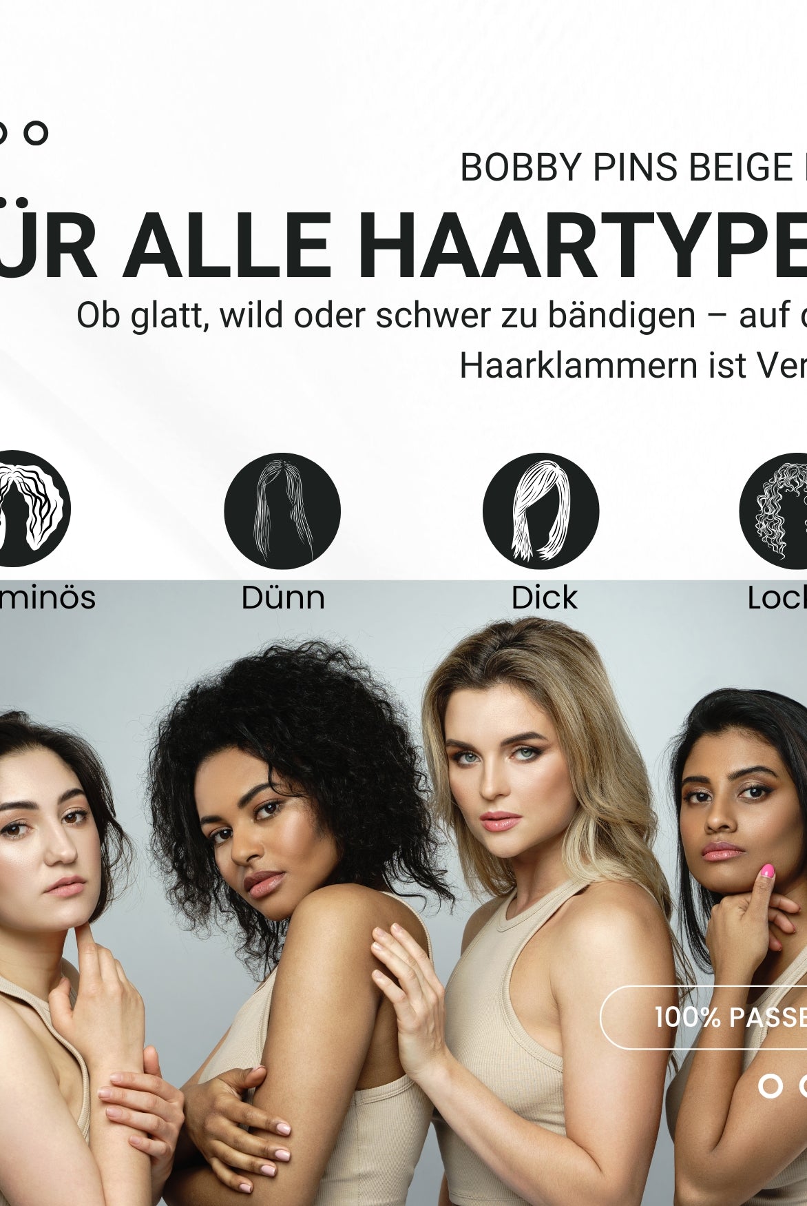 Bobby Pins mini (beige | 50 Stück | 34mm) - HAARallerliebst