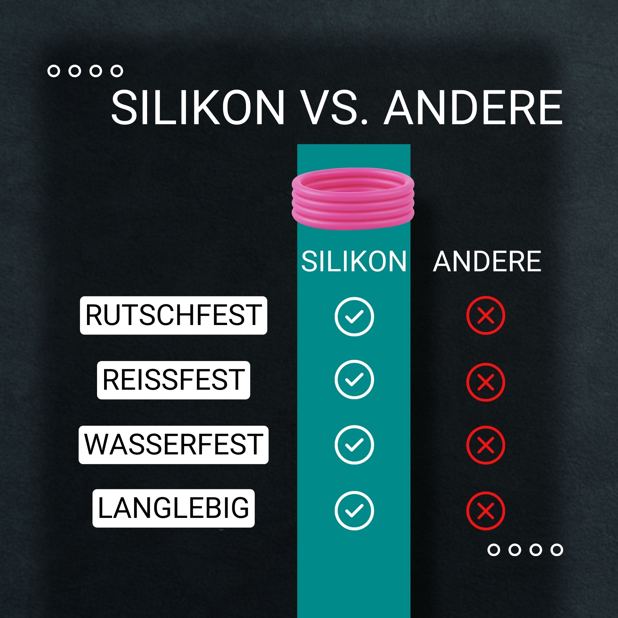 Silikon Haargummis (pink| 9 Stück) extra starker Halt - HAARallerliebst