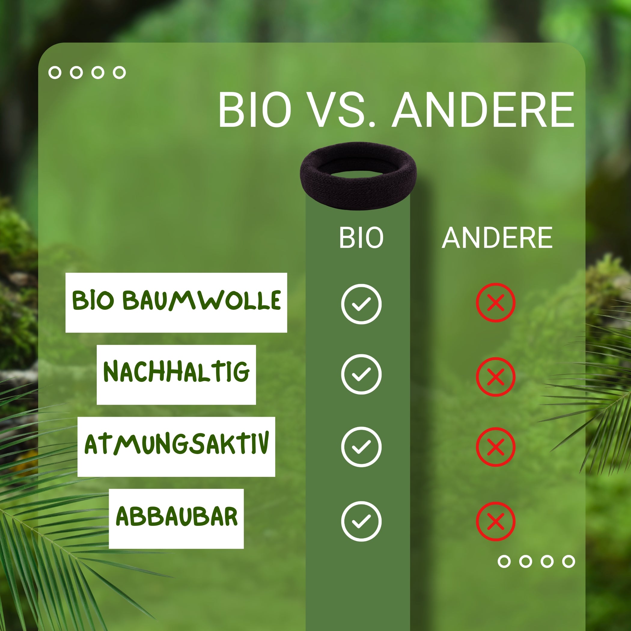 Haarallerliebst Haargummi Damen 12er Set – Haargummis soft ohne Metall aus Bio-Baumwolle & Naturkautschuk – Zopfgummi dunkelbraun für starken Halt – Schonend zu Haar & Umwelt - HAARallerliebst