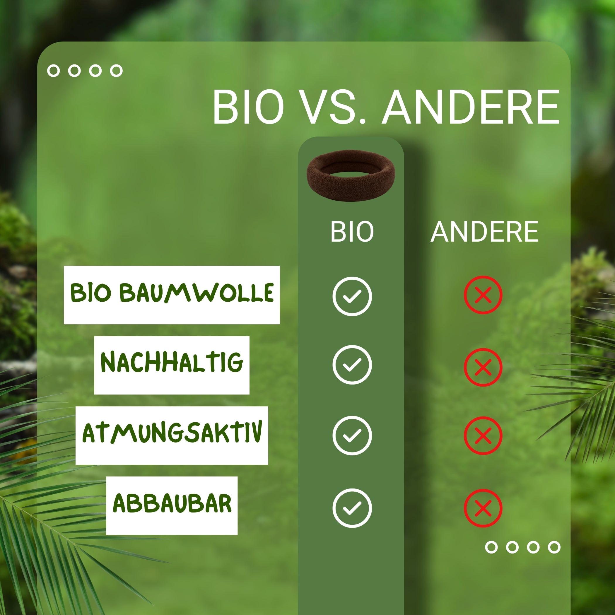 Haarallerliebst Haargummi Damen 12er Set – Haargummis soft ohne Metall aus Bio-Baumwolle & Naturkautschuk – Zopfgummi dunkelbraun für starken Halt – Schonend zu Haar & Umwelt - HAARallerliebst