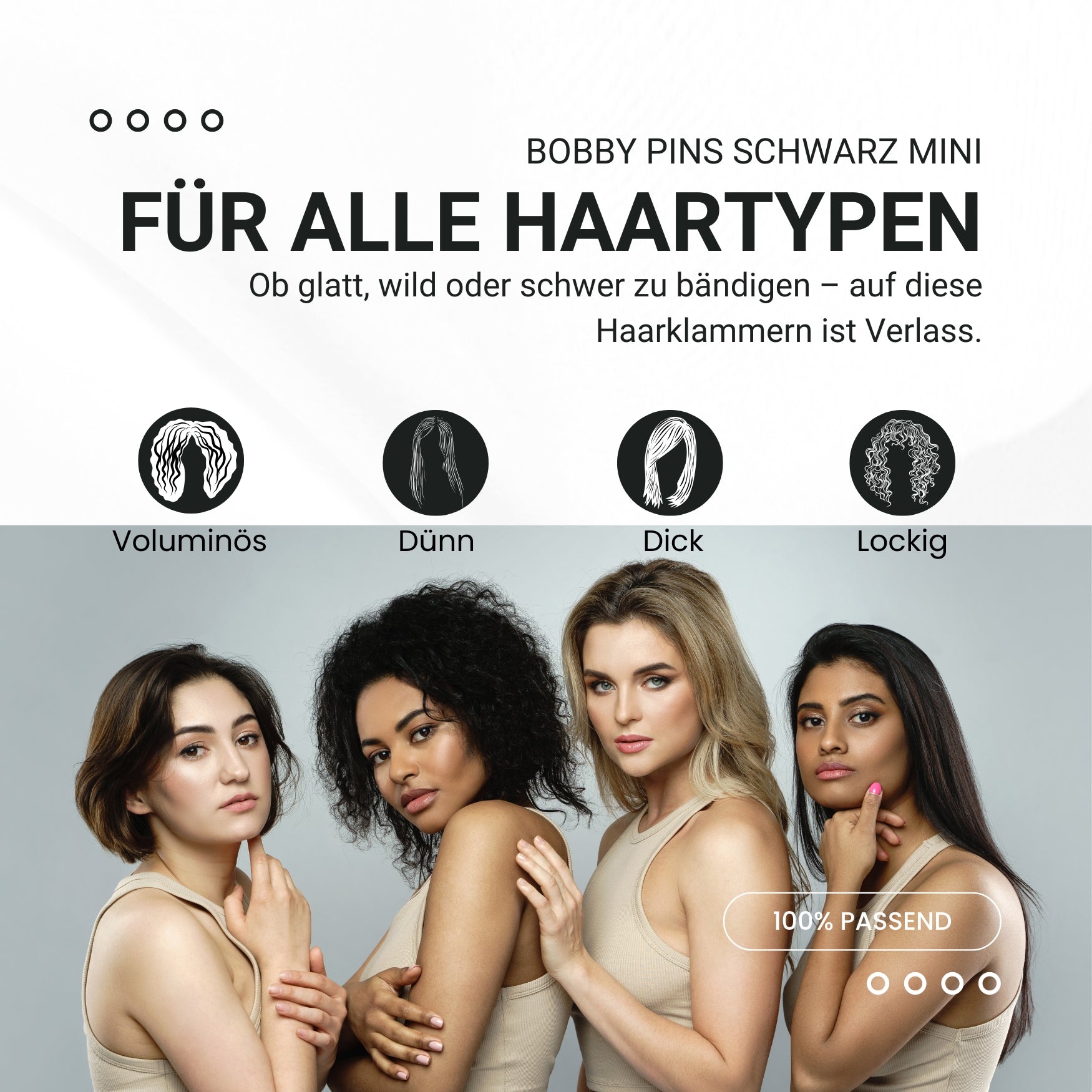 Mini Bobby Pins (schwarz | 50 Stück | 34mm) - HAARallerliebst