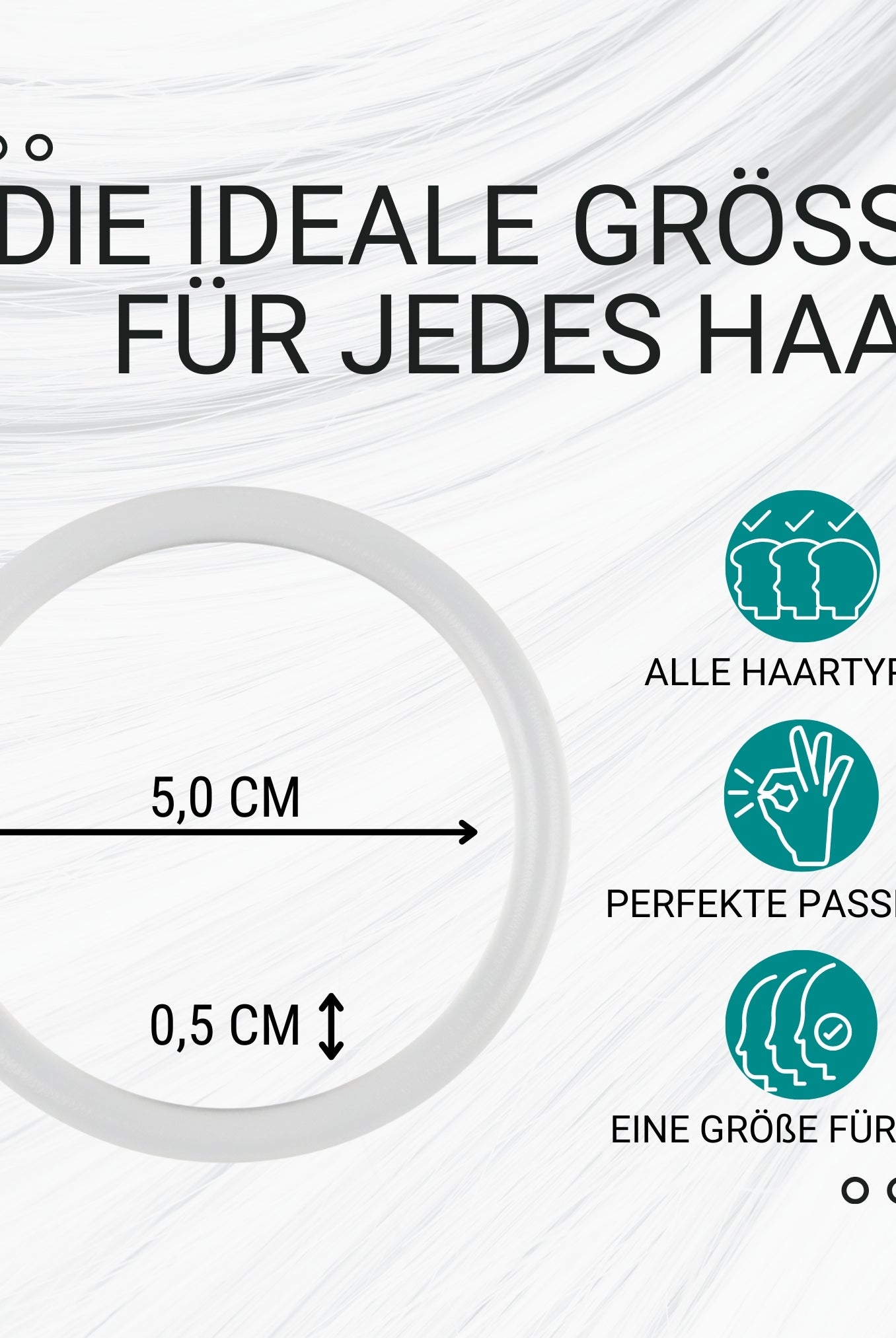 Haargummi Silikon (transparent | 9 Stück) extra starker Halt - HAARallerliebst