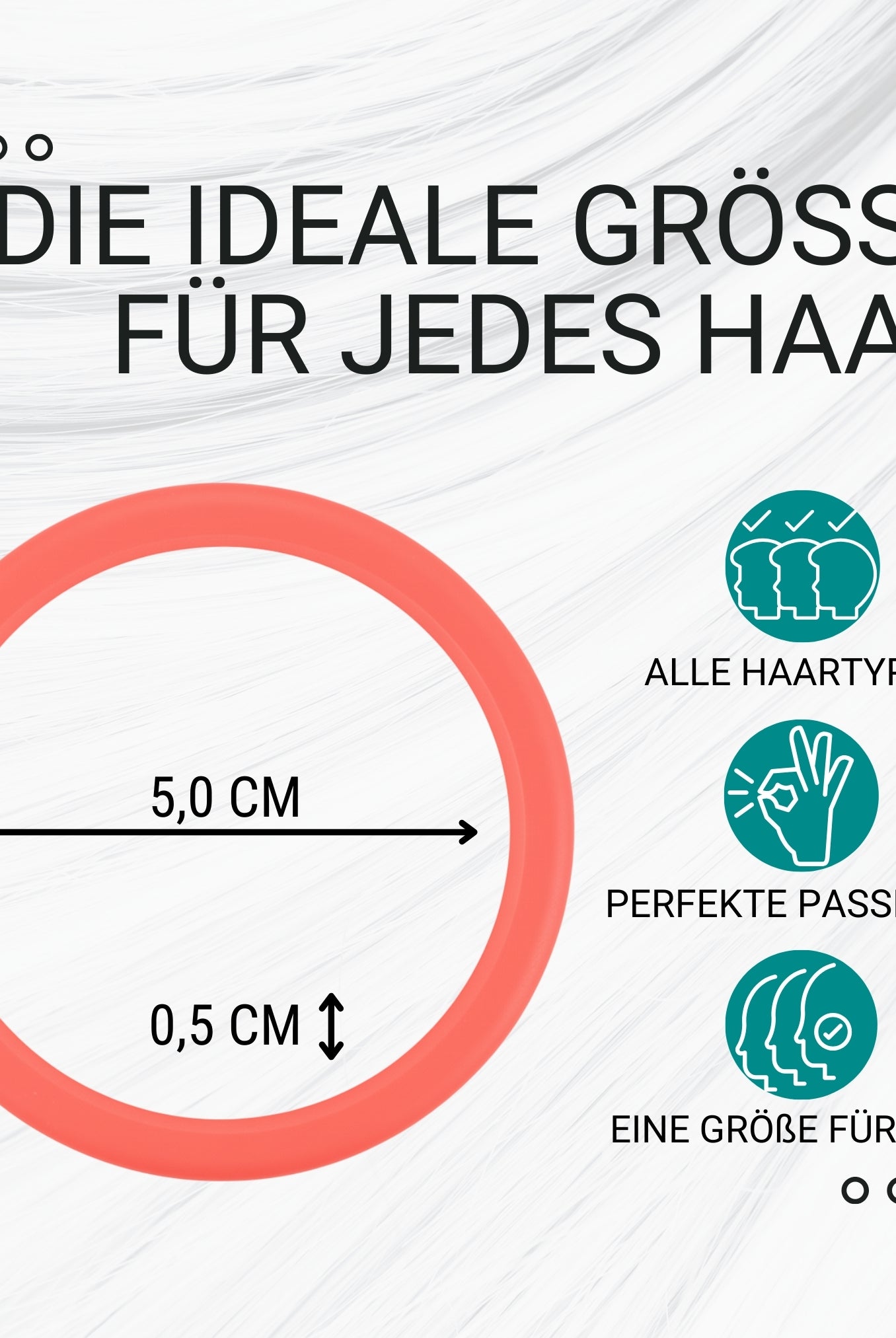 Silikon Haargummis (Lachs| 9 Stück) extra starker Halt ) - HAARallerliebst