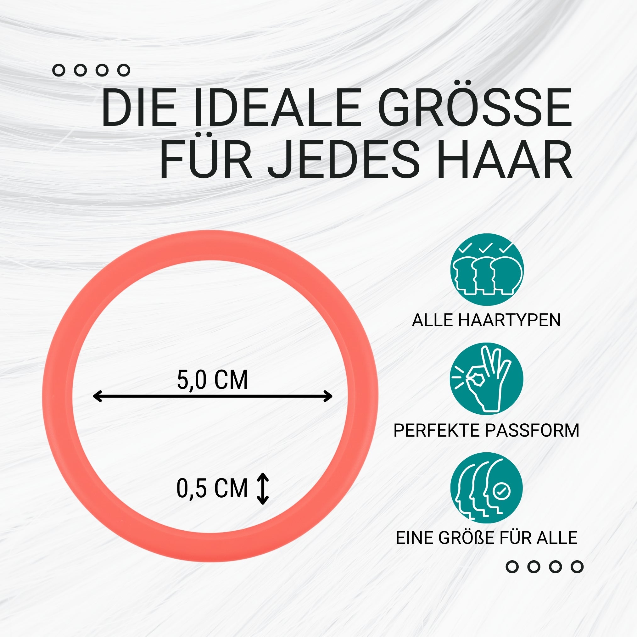 Silikon Haargummis (Lachs| 9 Stück) extra starker Halt ) - HAARallerliebst