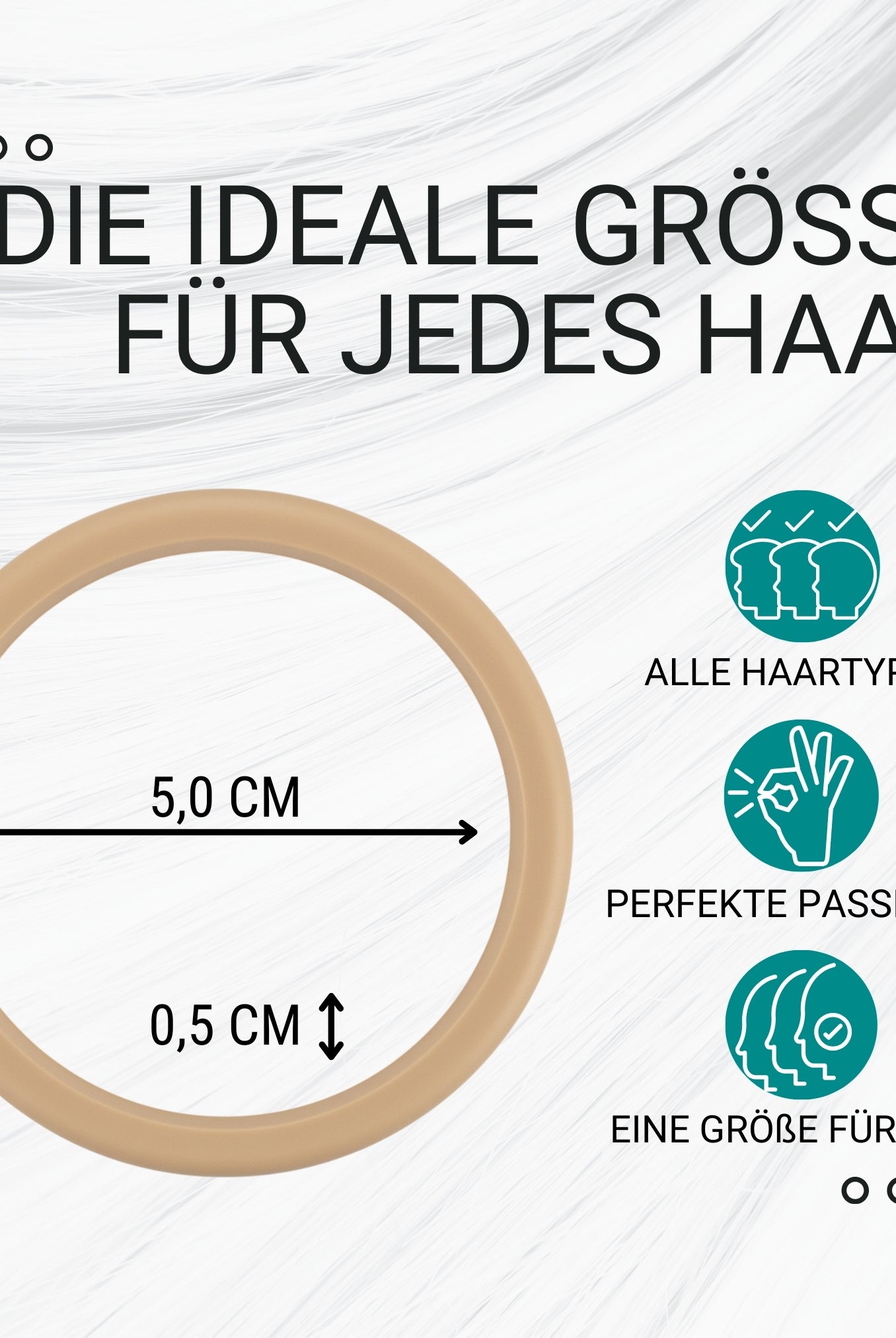 Silikon Haargummis (beige | 9 Stück) extra starker Halt - HAARallerliebst
