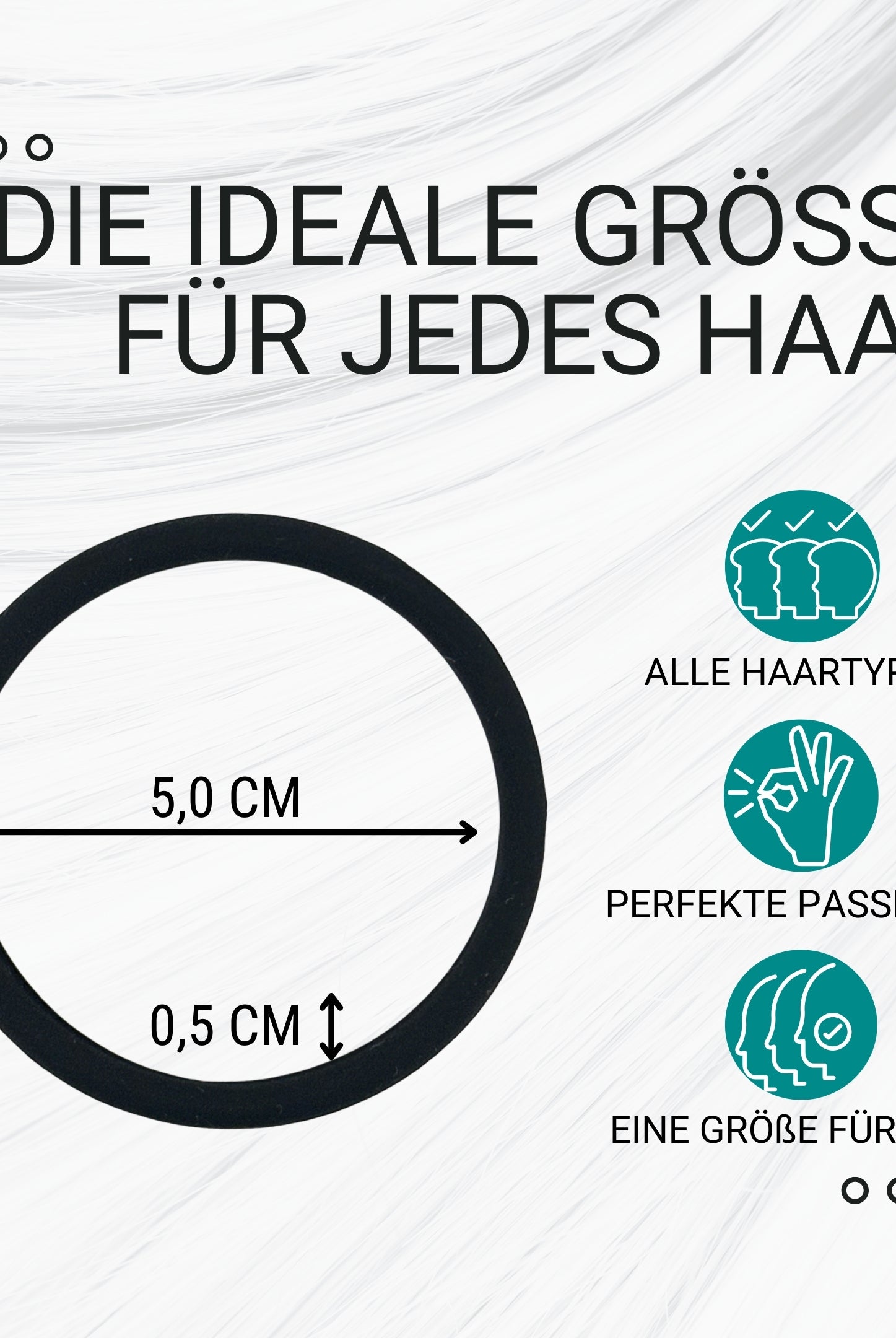 Silikon Haargummis (schwarz | 9 Stück) extra starker Halt - HAARallerliebst