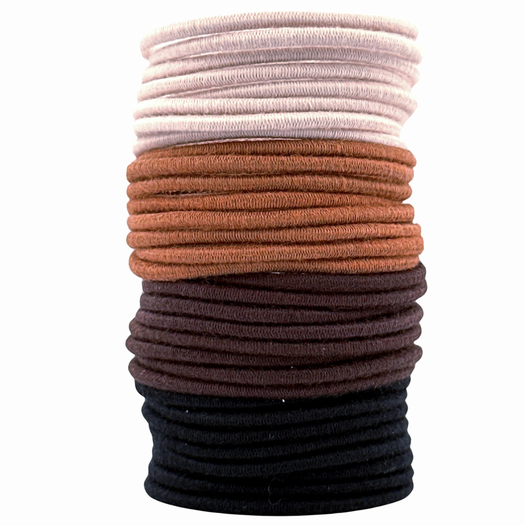 Haarallerliebst Haargummi Damen 30er Set – Haargummis soft ohne Metall aus Bio-Baumwolle & Naturkautschuk – Zopfgummi schwarz hellbraun dunkelbraun beige für starken Halt – Schonend zu Haar & Umwelt - HAARallerliebst