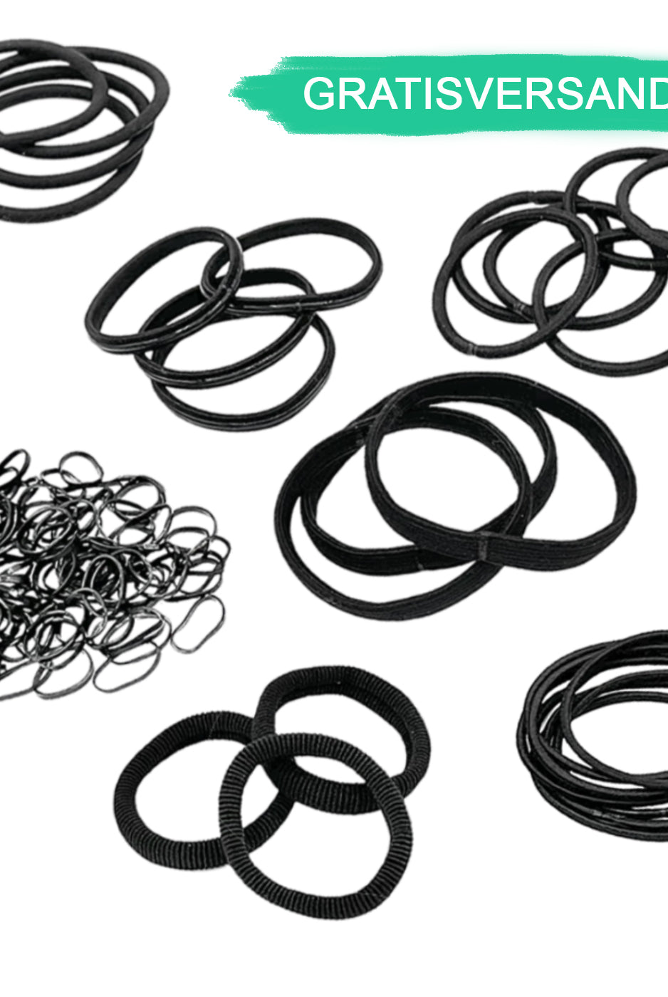 Test Haargummi Set schwarz (78 Stück | 7 Sorten) - HAARallerliebst