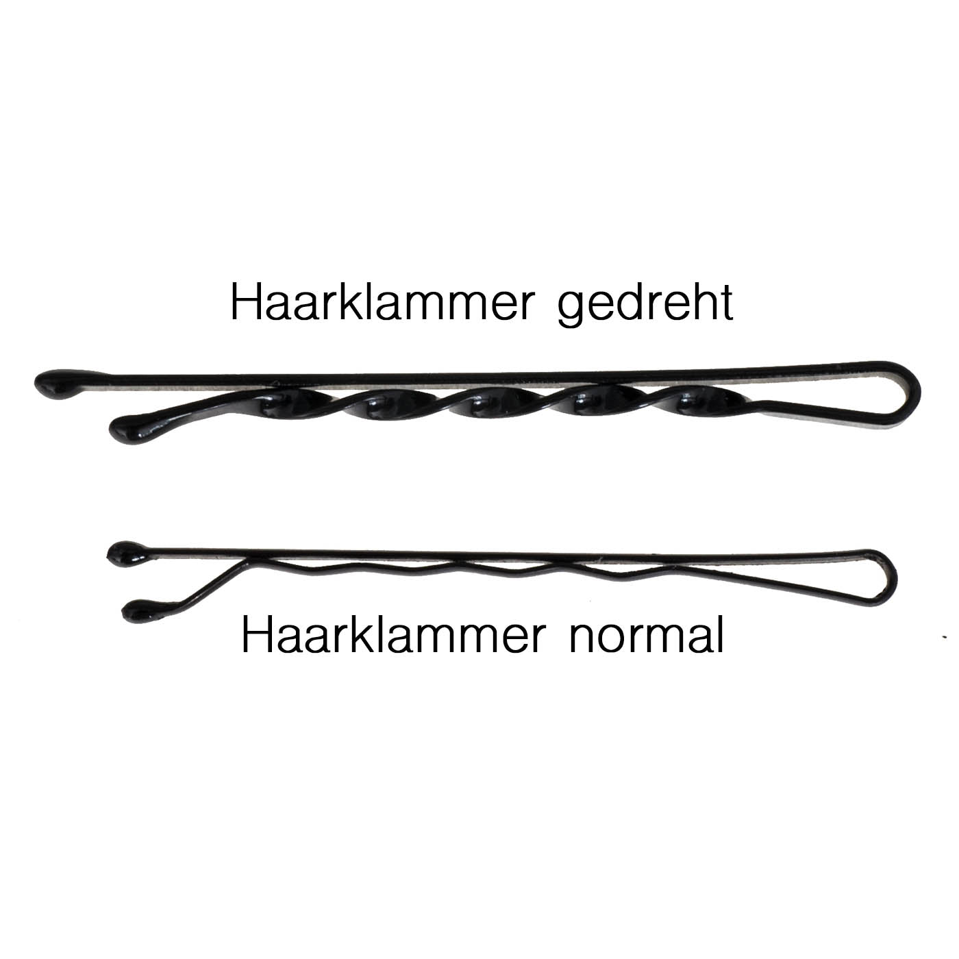 Bobby Pins gedreht (24 Stück | schwarz | 5cm) für ultimativen Halt - HAARallerliebst