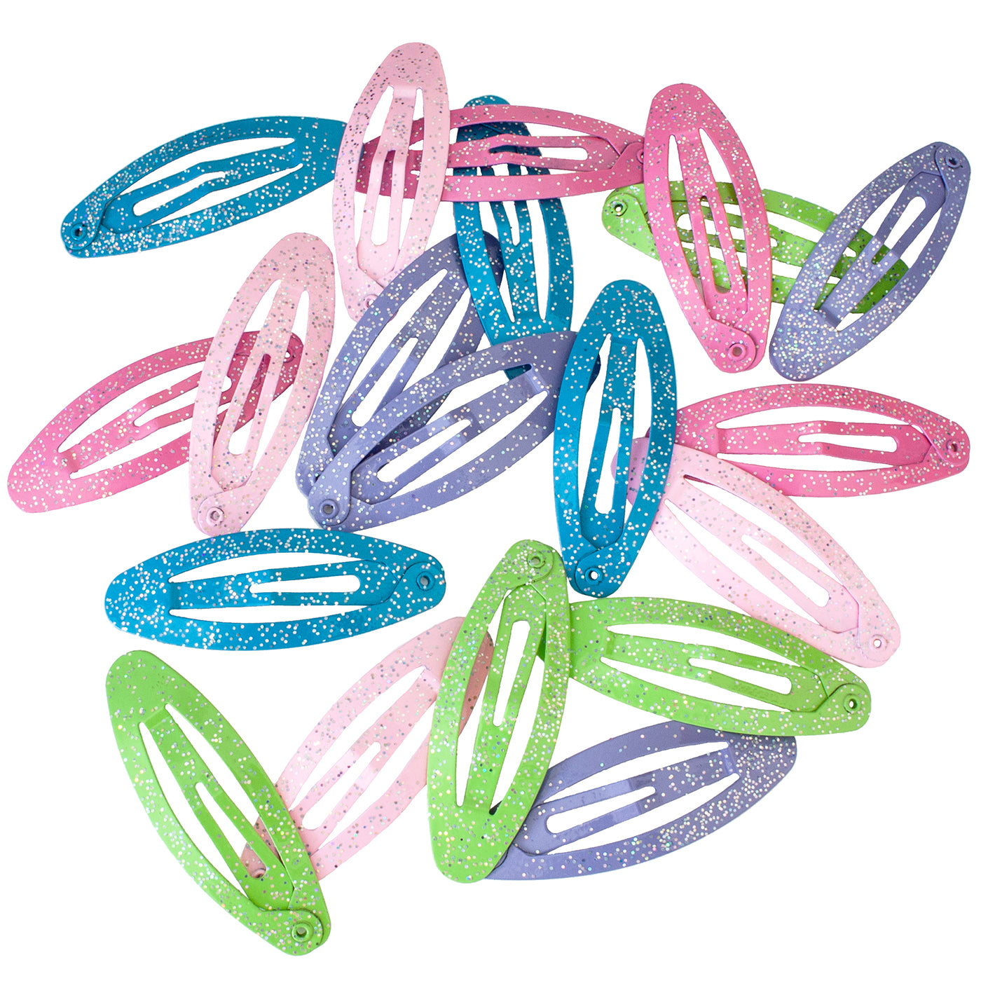 Glitzer Haarspangen (20 Stück | Oval) - HAARallerliebst