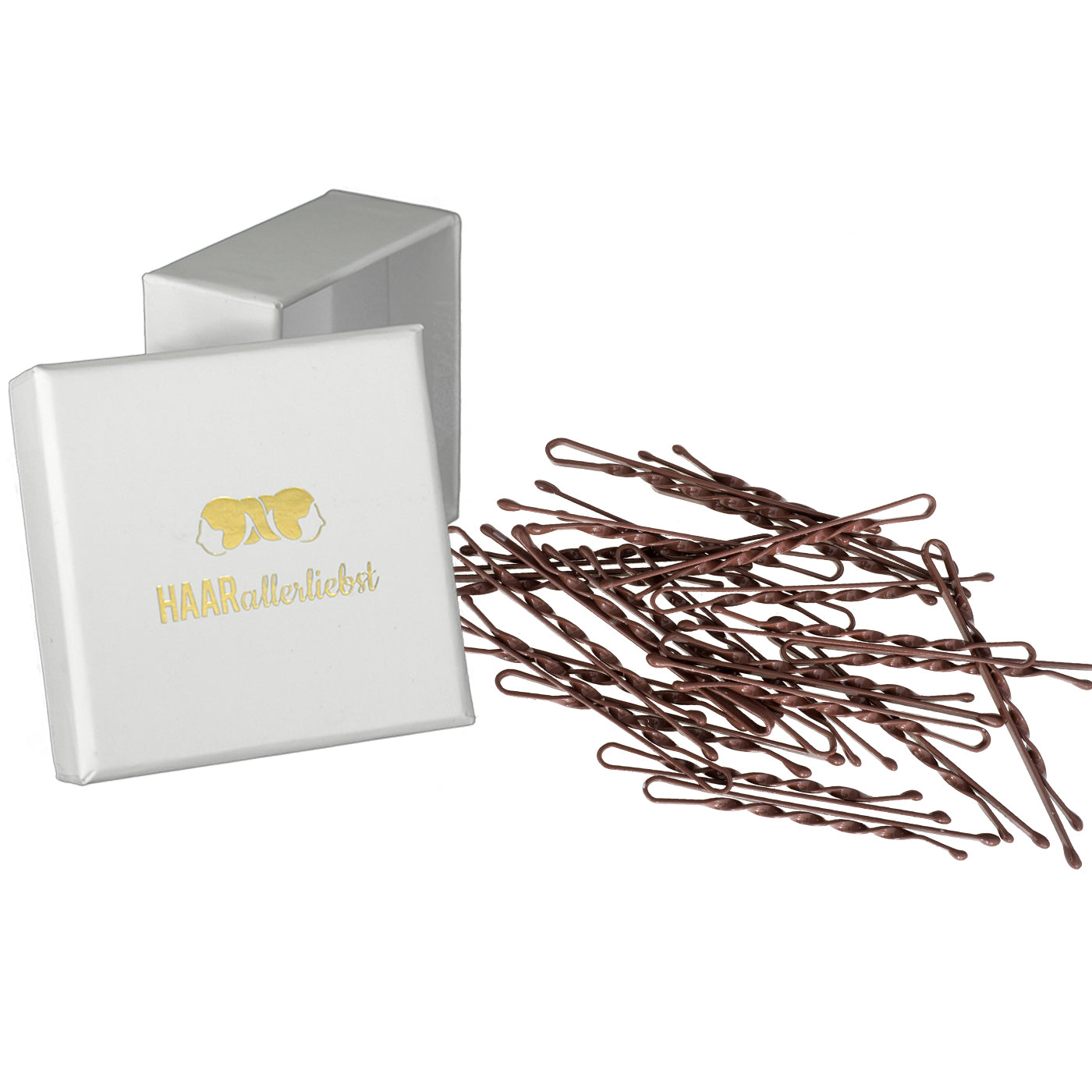 Bobby Pins gedreht (24 Stück | braun | 5cm) für ultimativen Halt - HAARallerliebst