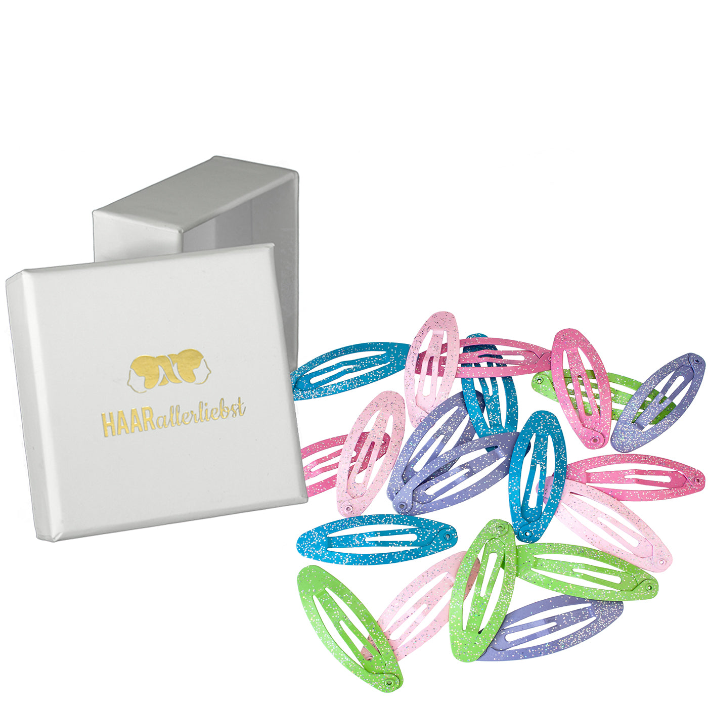 Haarspangen oval (20 Stück | Glitzer) - HAARallerliebst