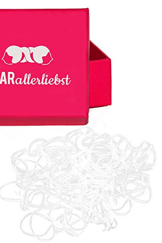 Haargummis mini klein (250 Stück | transparent | 1cm) - HAARallerliebst