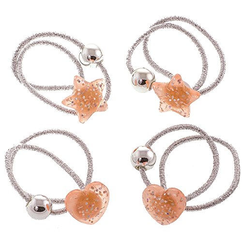 Haargummi Set Herzen und Sterne (silber | 4 Stück) - HAARallerliebst