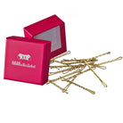 Bobby Pins gedreht (24 Stück | 5cm | (beige, gold, roségold, silber) für ultimativen Halt gold pinke Box - HAARallerliebst