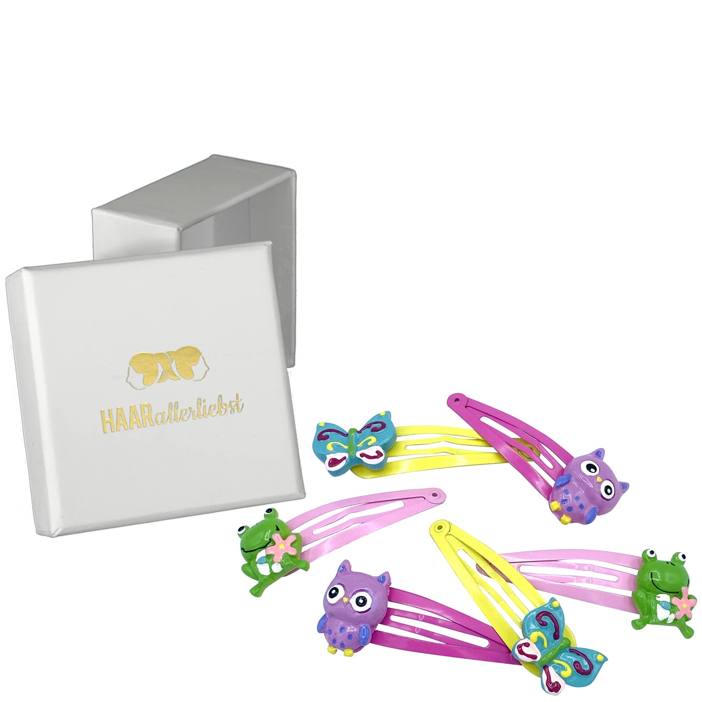 Haarspangen Set (Schmetterling Frosch Eule | 6 teilig) - HAARallerliebst
