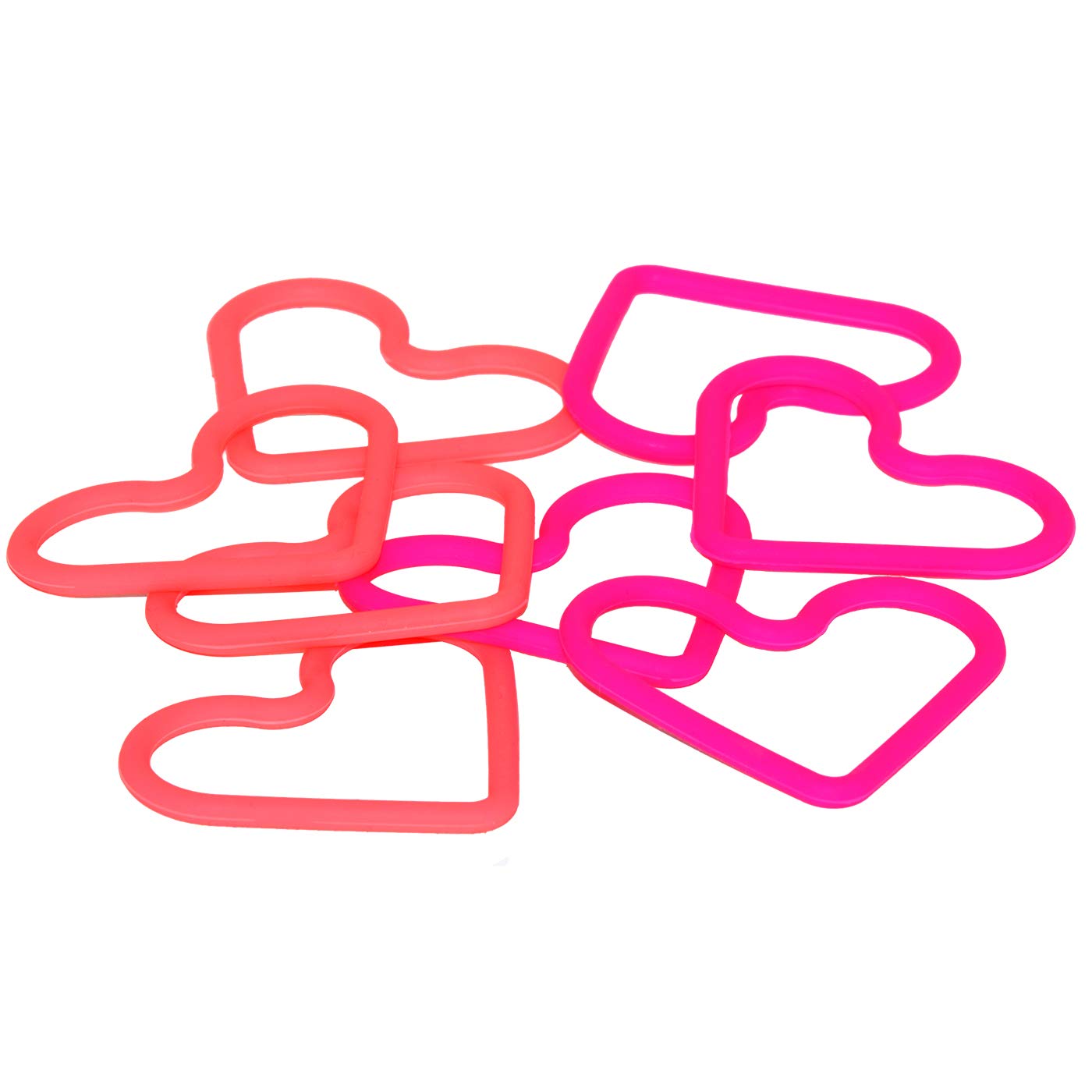 Silikon Haargummis Herzen (Pink Coralle | 8 Stück) extra starker Halt - HAARallerliebst