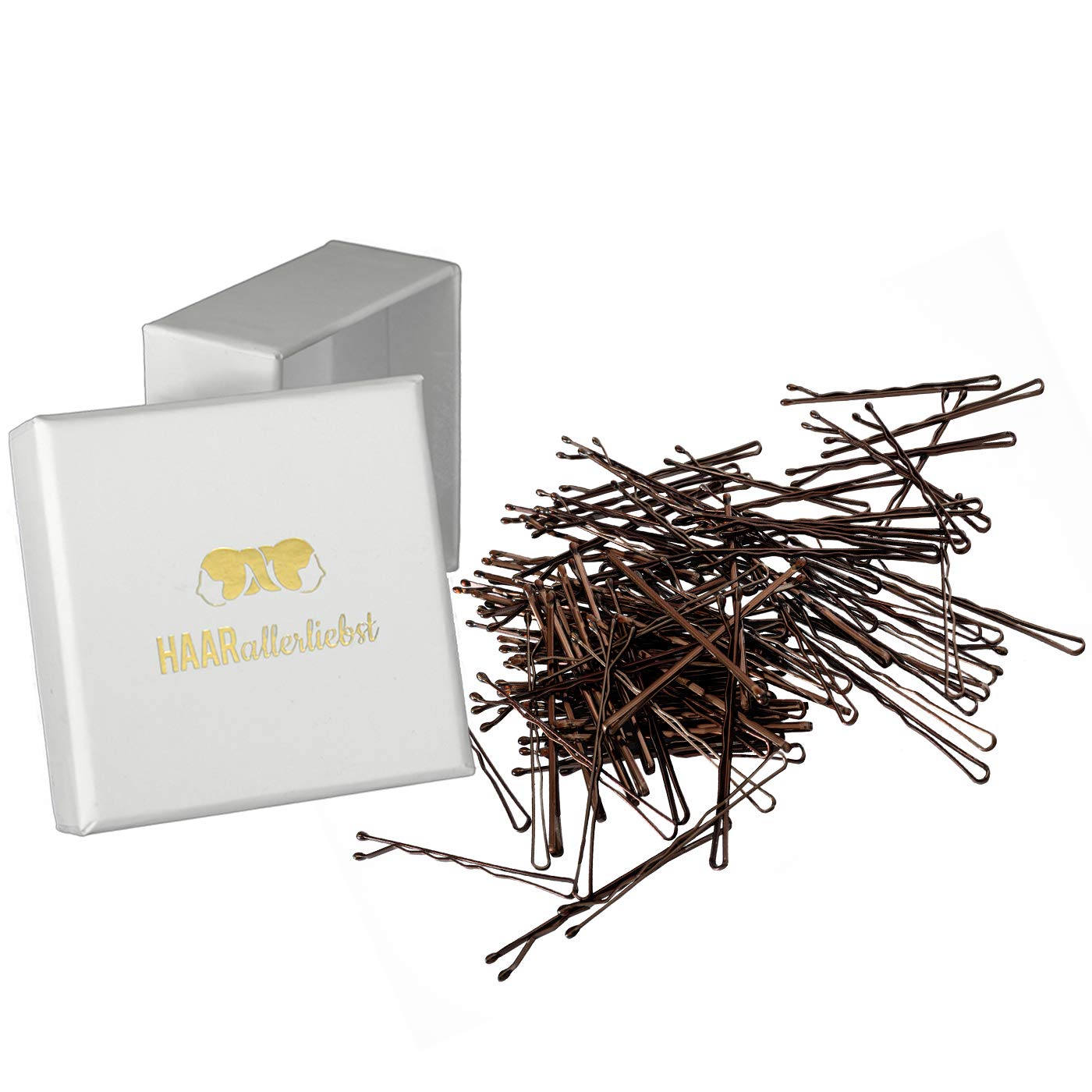 Bobby Pins braun (100 Stück | 5cm) - HAARallerliebst