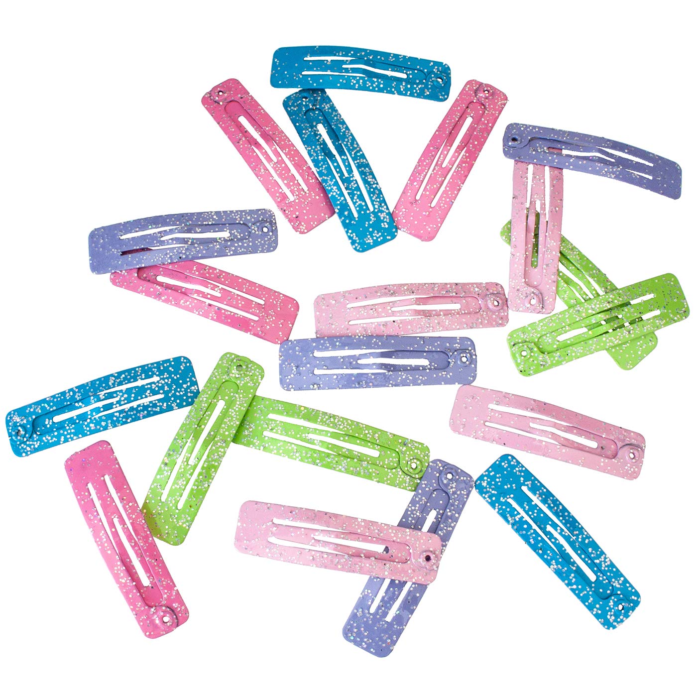 Glitzer Haarspangen rechteckig (20 Stück | 39mm) - HAARallerliebst