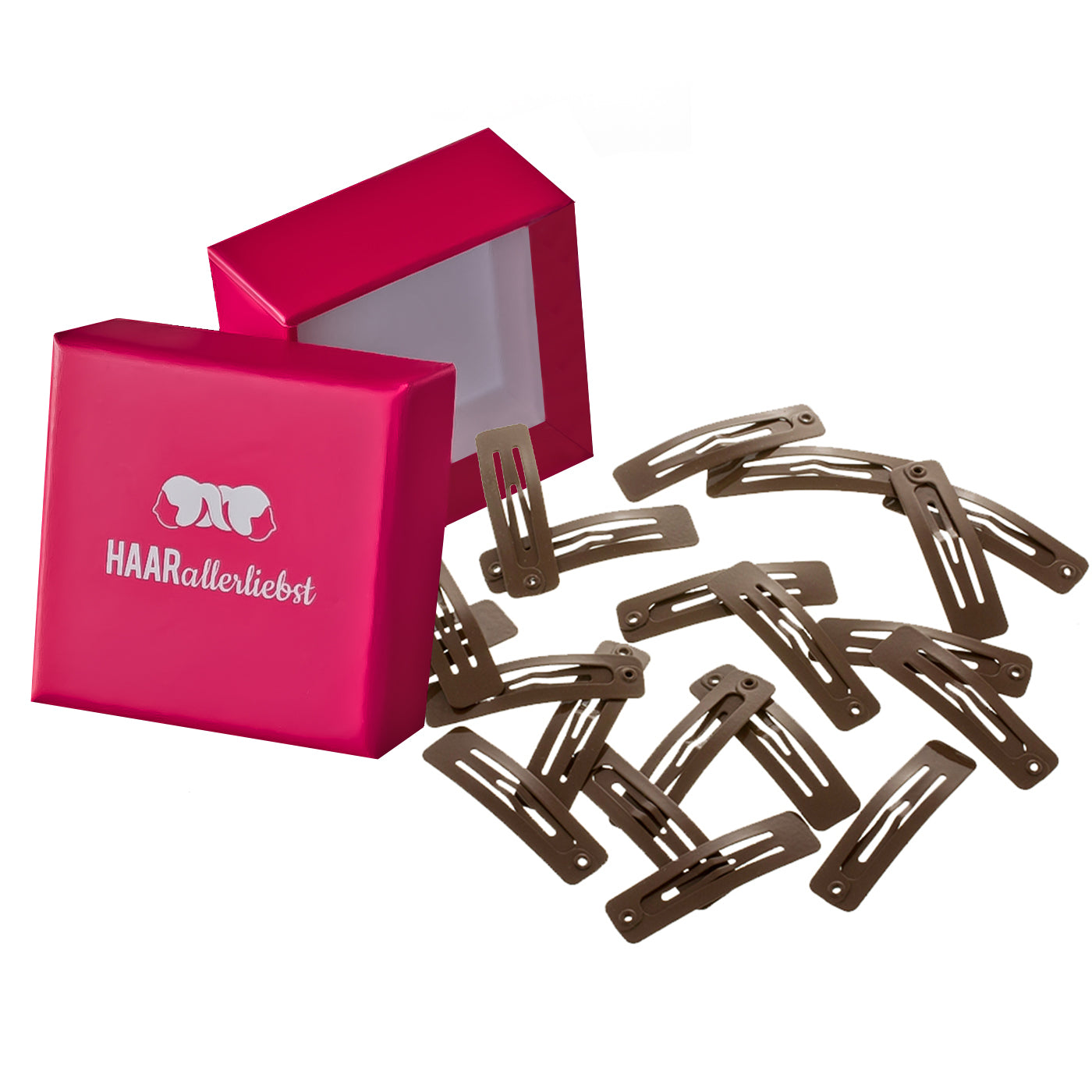 Haarspangen rechteckig (braun | 20 Stück |39mm) - HAARallerliebst