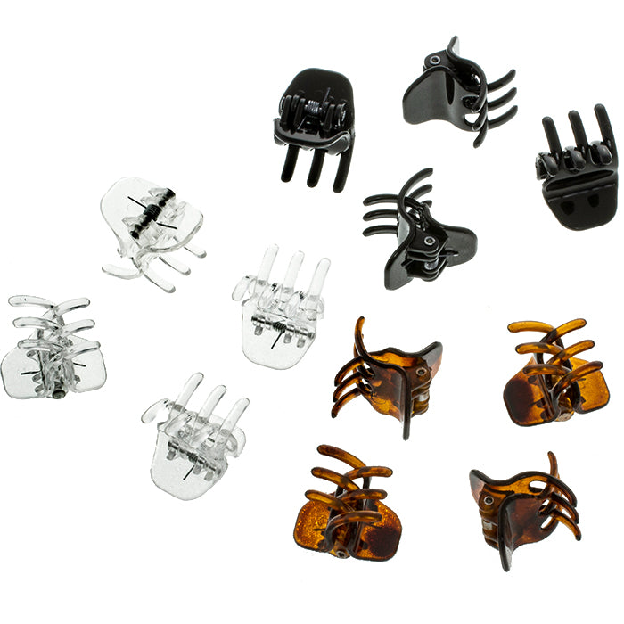 Haarklammern (Transparent Braun Schwarz | 12 Stück | 2cm) - HAARallerliebst