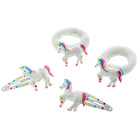 Einhorn Haarspange und Haargummi Set (4 teilig | weiss mit Glitzer) - HAARallerliebst